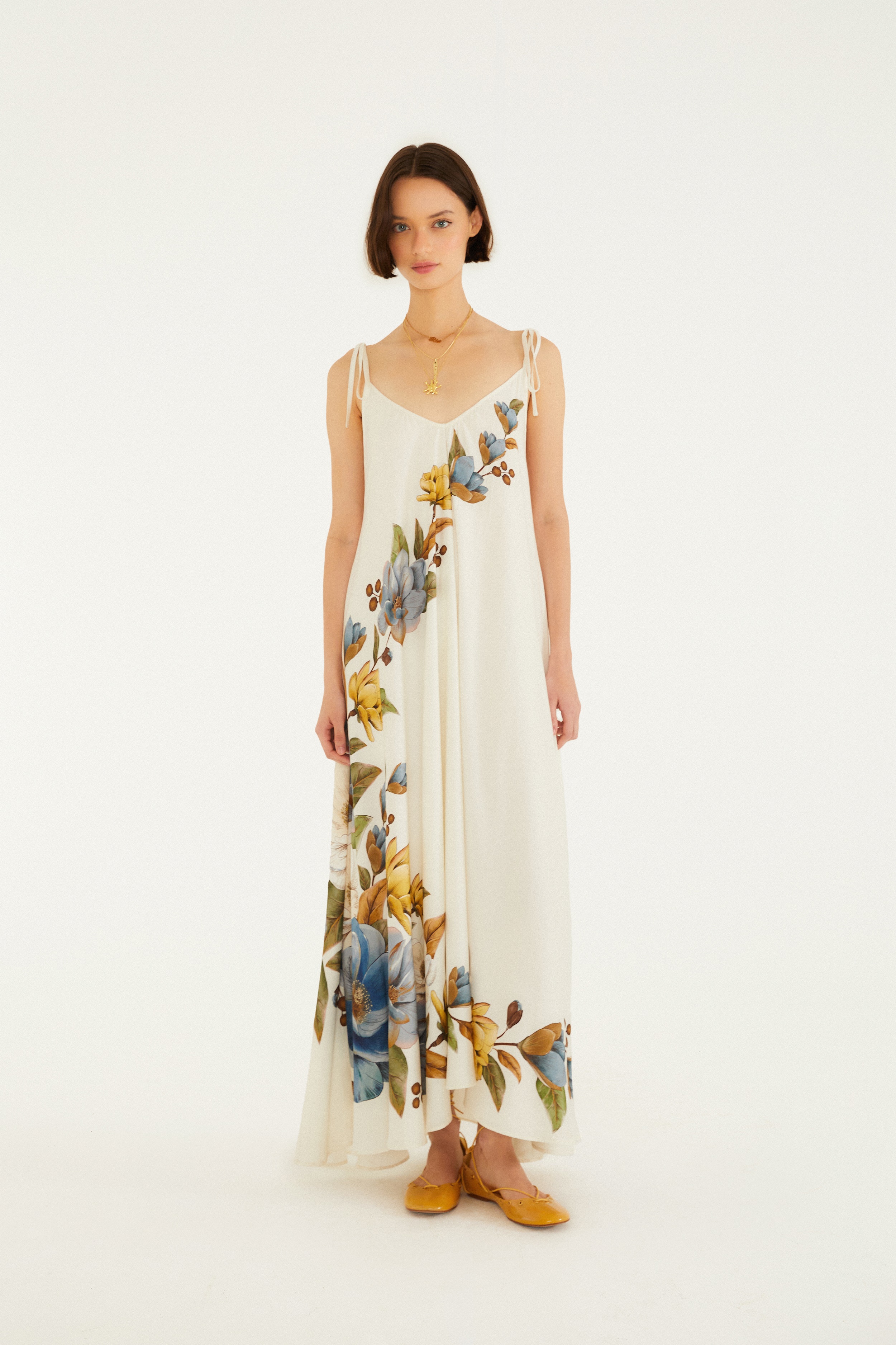 Vestido Longo Estampado Ana Clara Bouquet