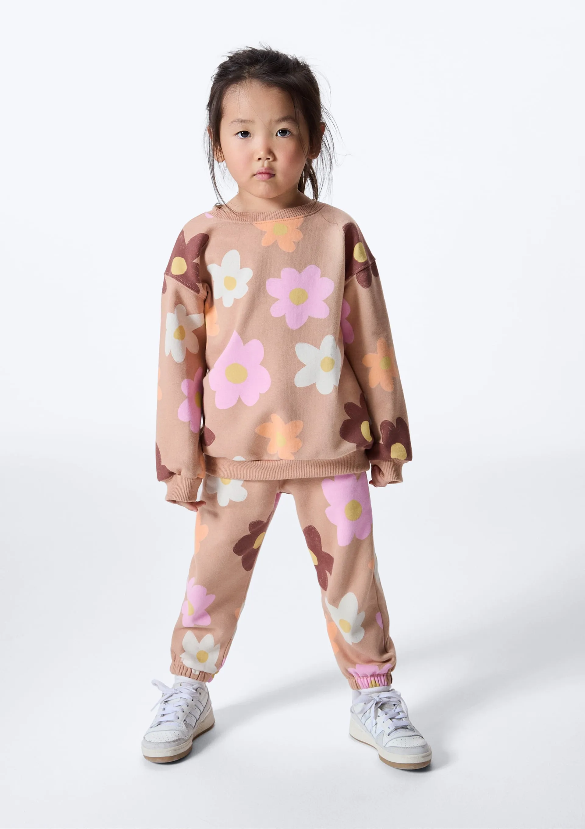 Calça Infantil Menina Toddler Jogger Estampada - Bege