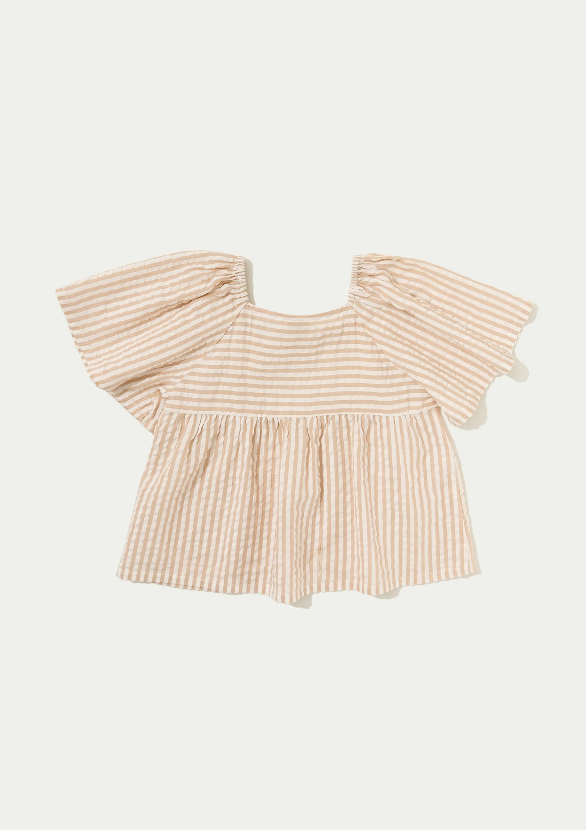 Blusa Infantil Menina Anarruga Fio Tinto Godê - Creme — foto 6