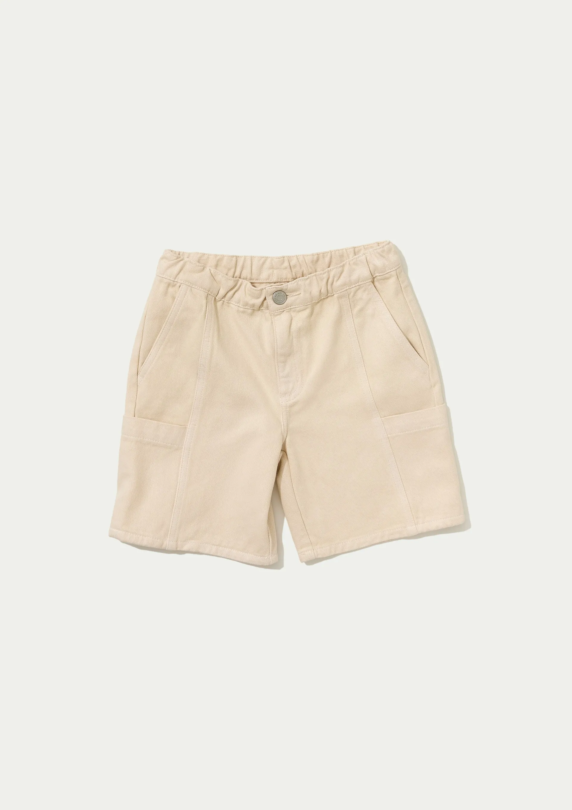 Bermuda Infantil Menino Reta Em Sarja - Creme — foto 2