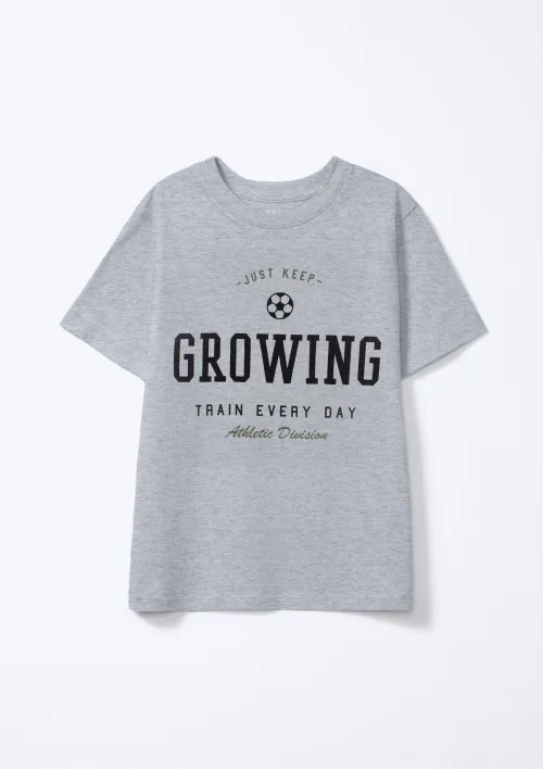 Camiseta Infantil Menino Manga Curta Com Estampa - Cinza