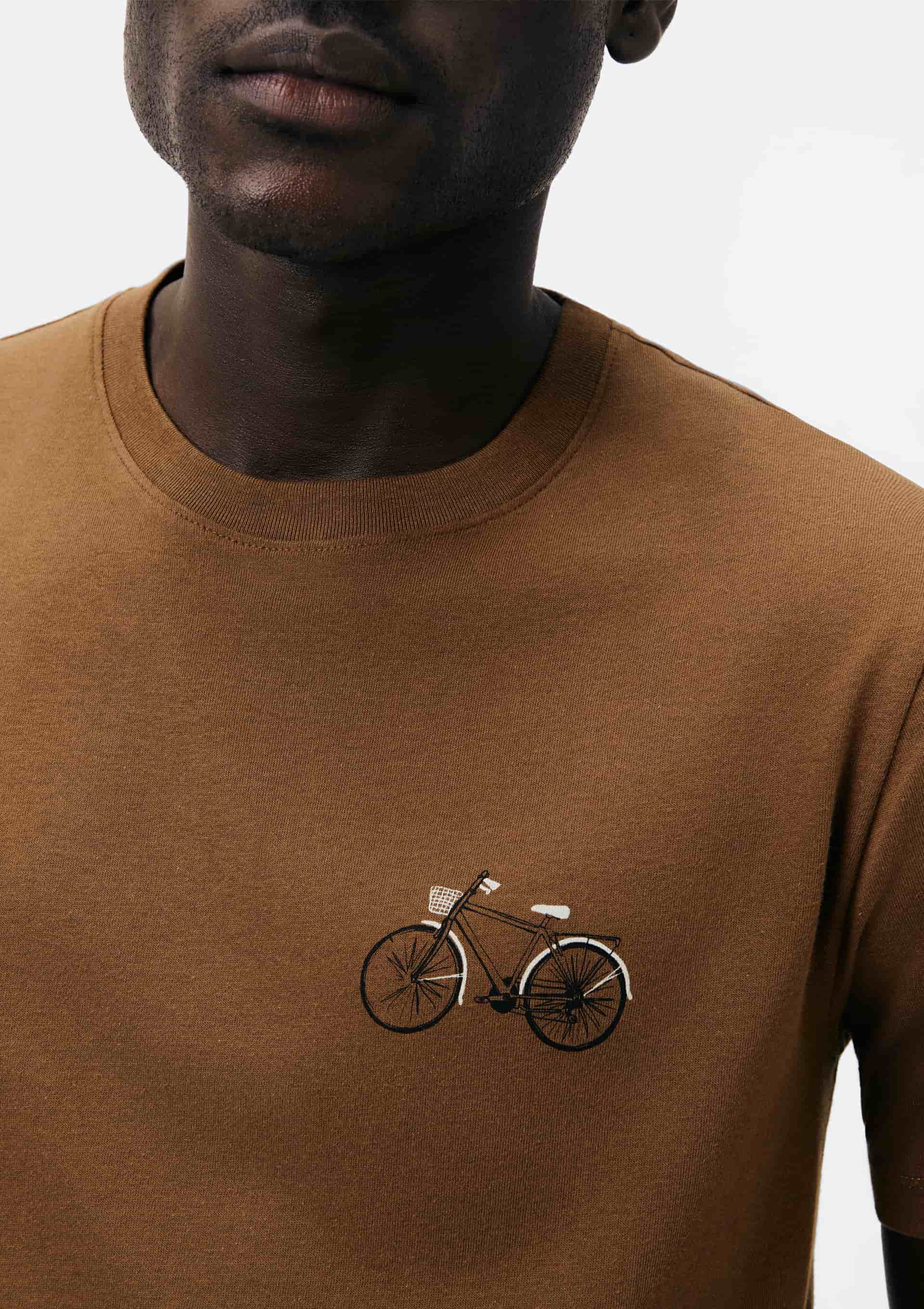Camiseta Masculina Manga Curta Com Estampa - Marrom — foto 6