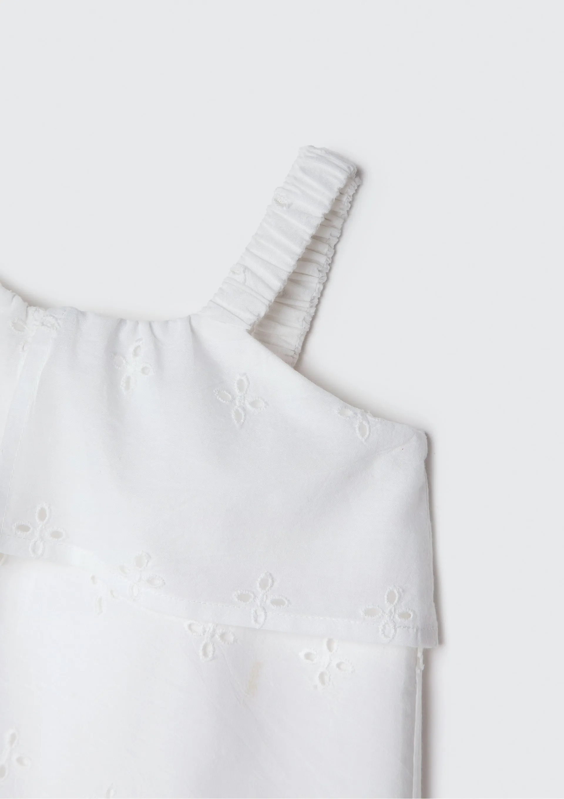 Blusa Bata Infantil Menina Toddler Com Babado - Branco — foto 4