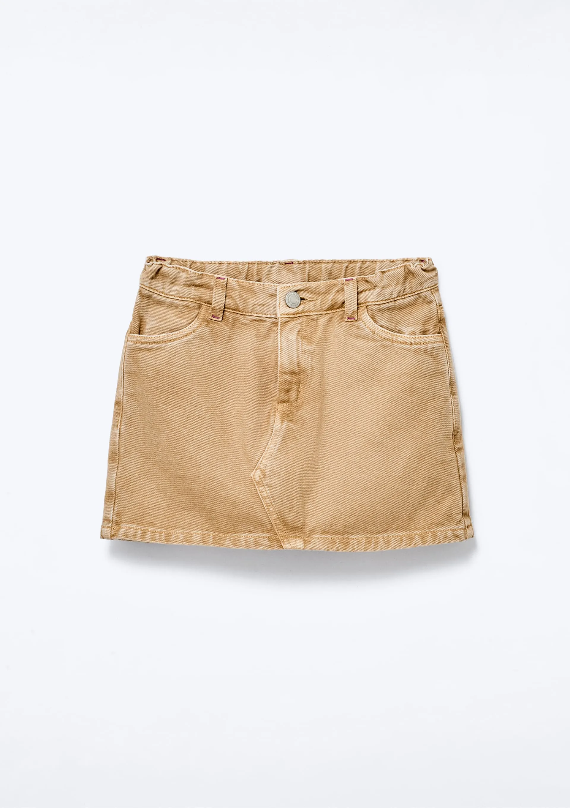 Shorts Saia Infantil Em Sarja Estonada - Bege — foto 6