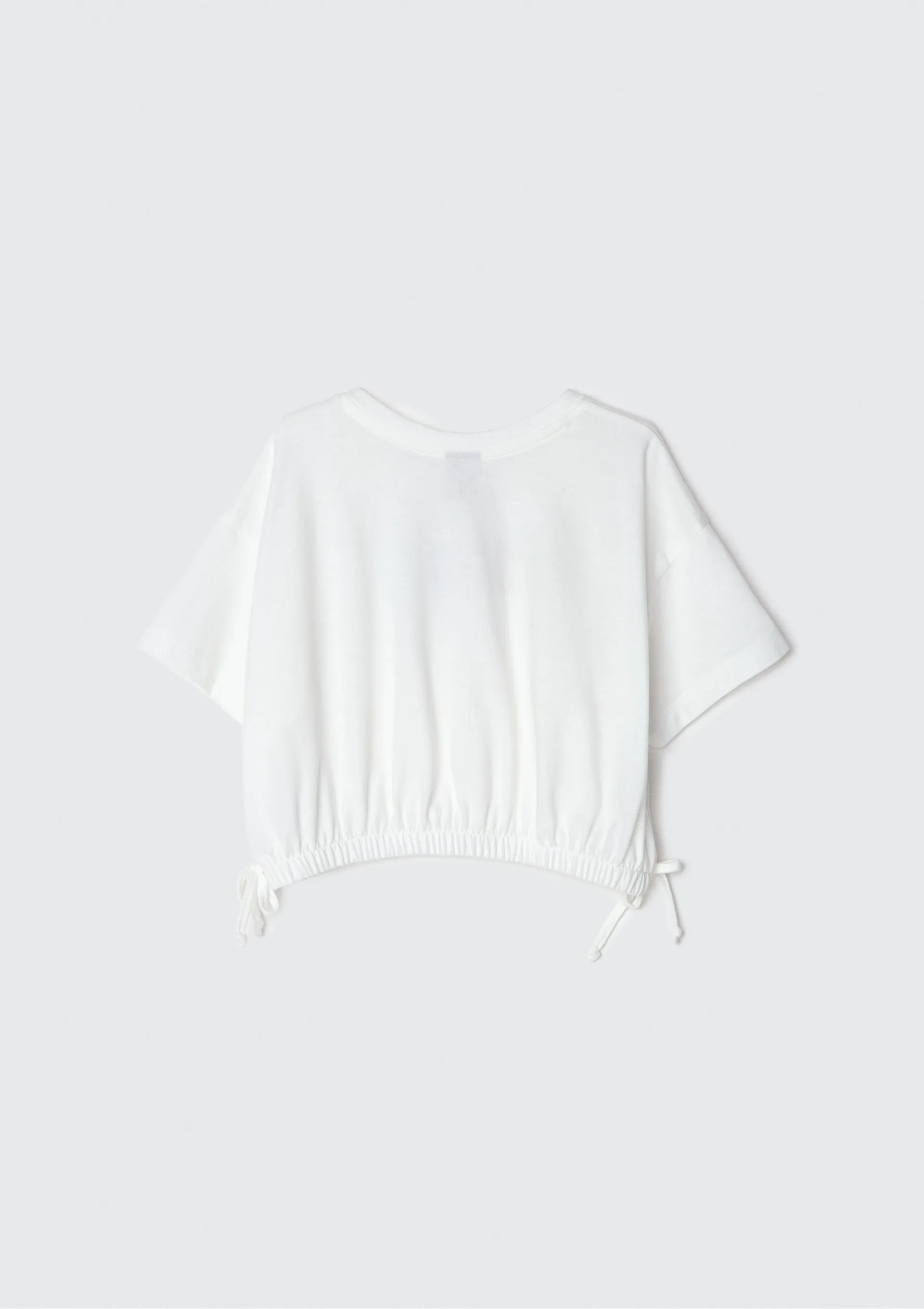 Blusa Infantil Menina Manga Curta Amarração - Branco — foto 6