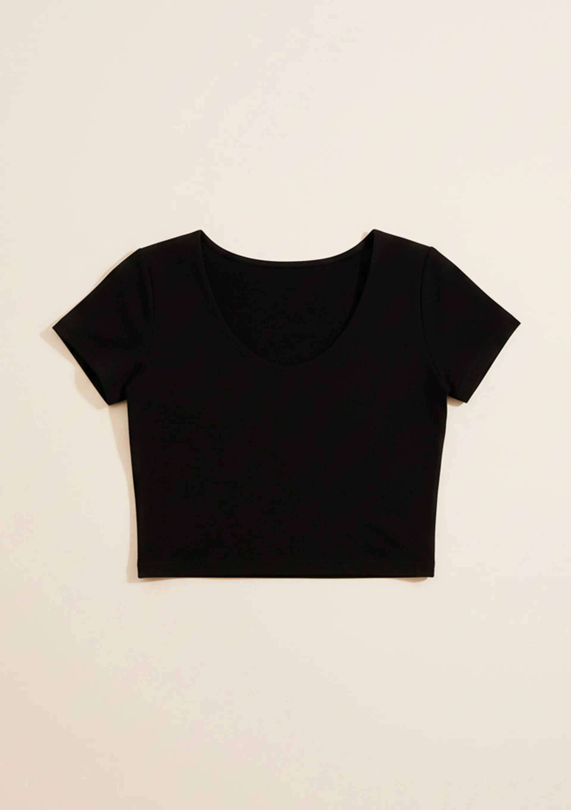 Blusa Feminina Cropped Com Elastano - Preto — foto 5