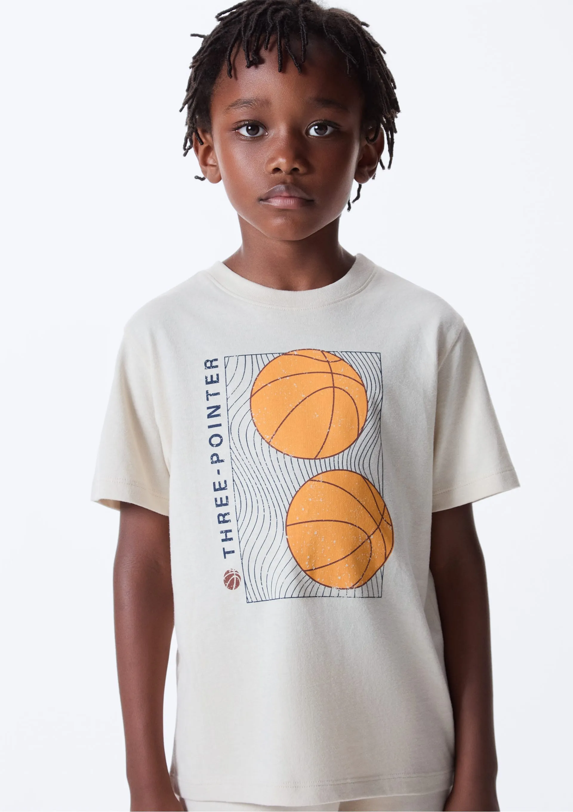 Camiseta Infantil Menino Manga Curta Com Estampa - Off white — foto 7