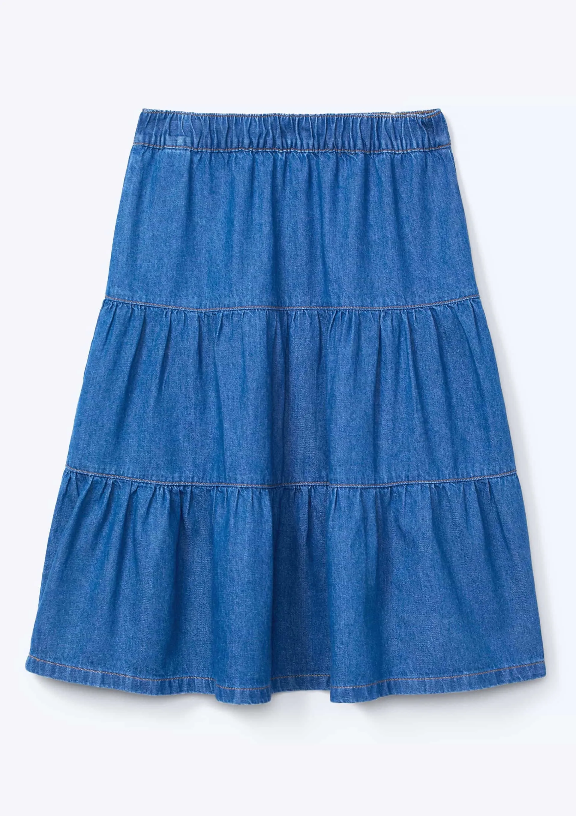 Saia Infantil Midi Em Jeans - Azul — foto 8