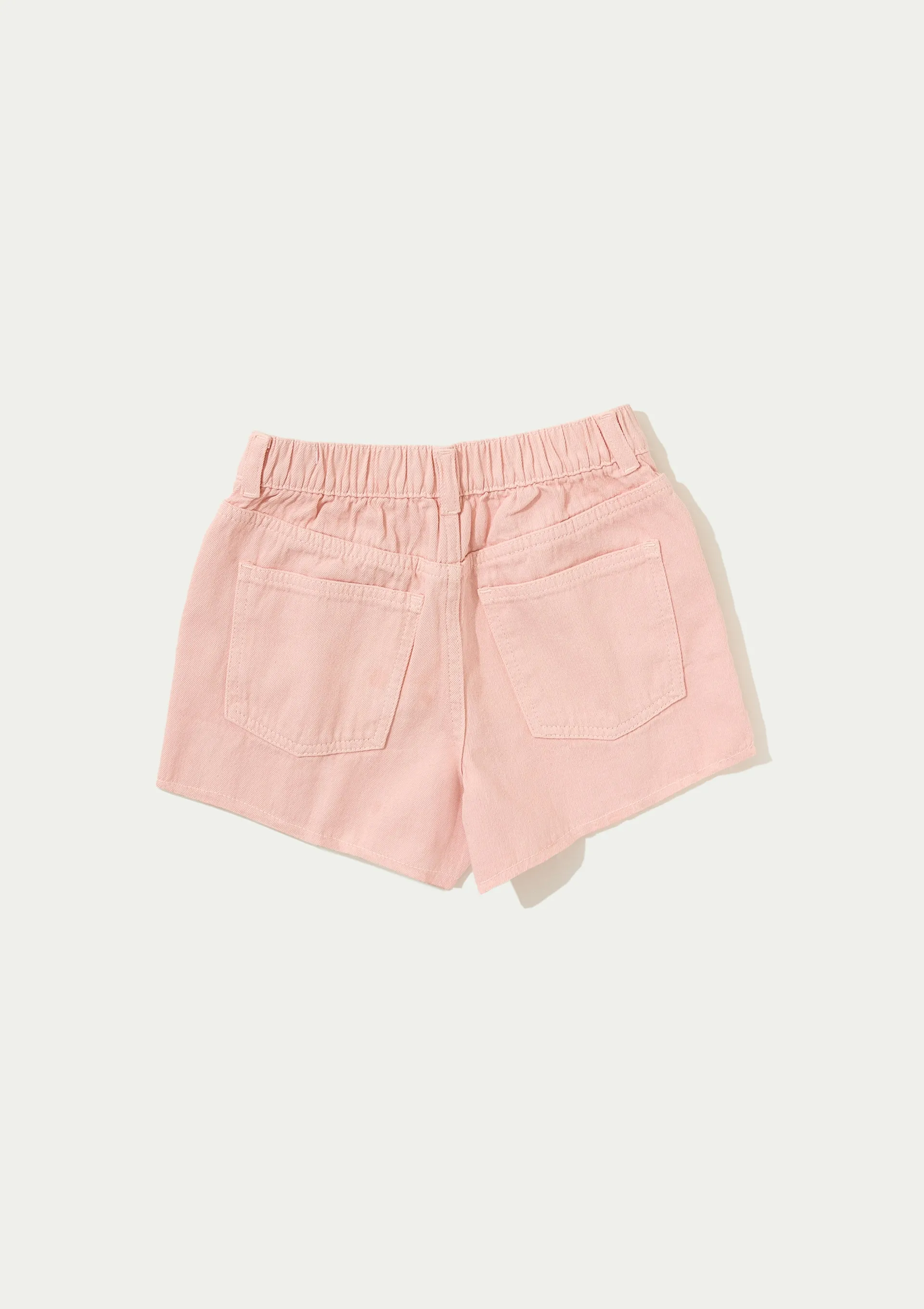 Shorts Infantil Menina Barra Desfiada Em Sarja - Rosa — foto 5