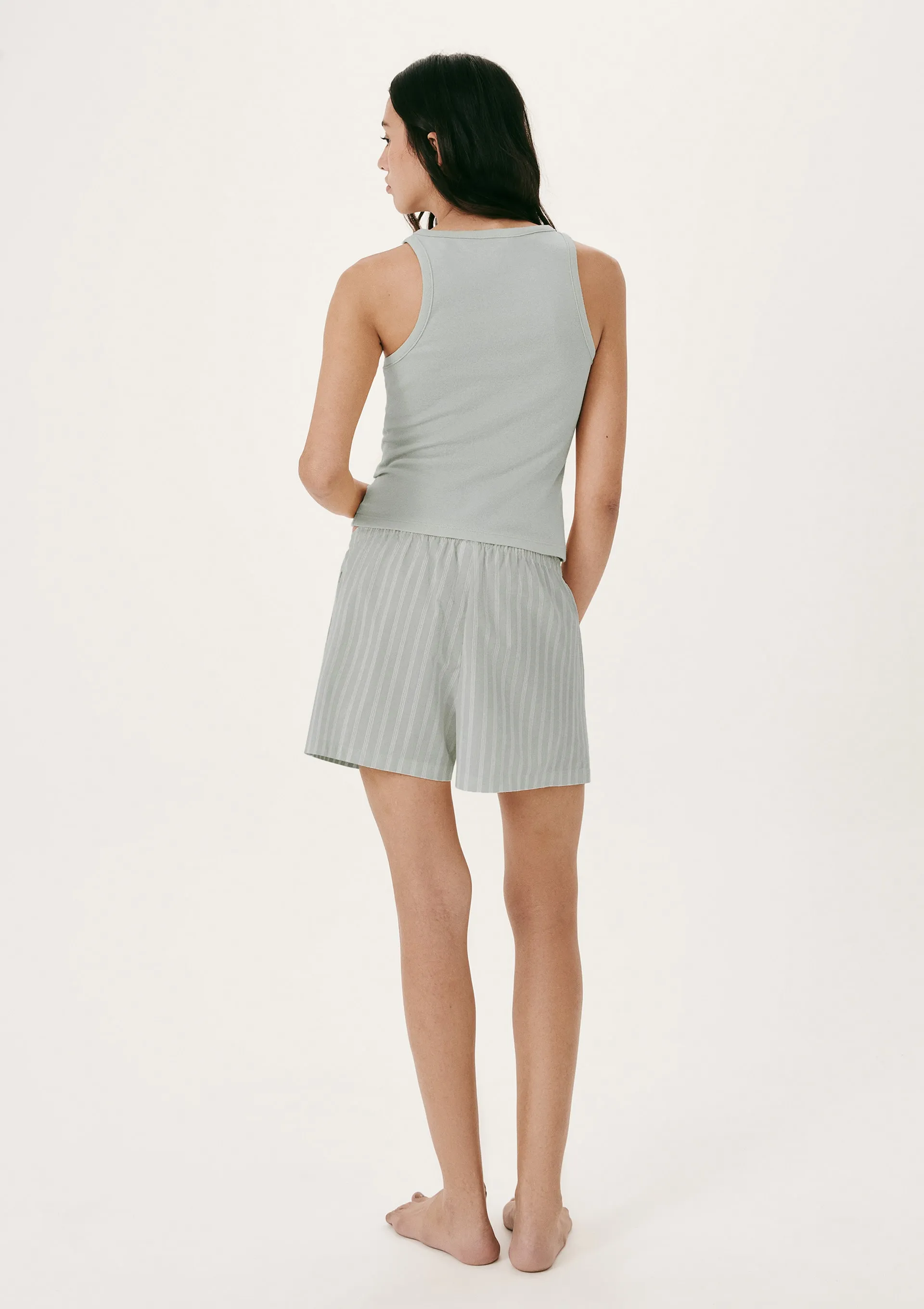 Pijama Curto Feminino Listrado - Azul — foto 3