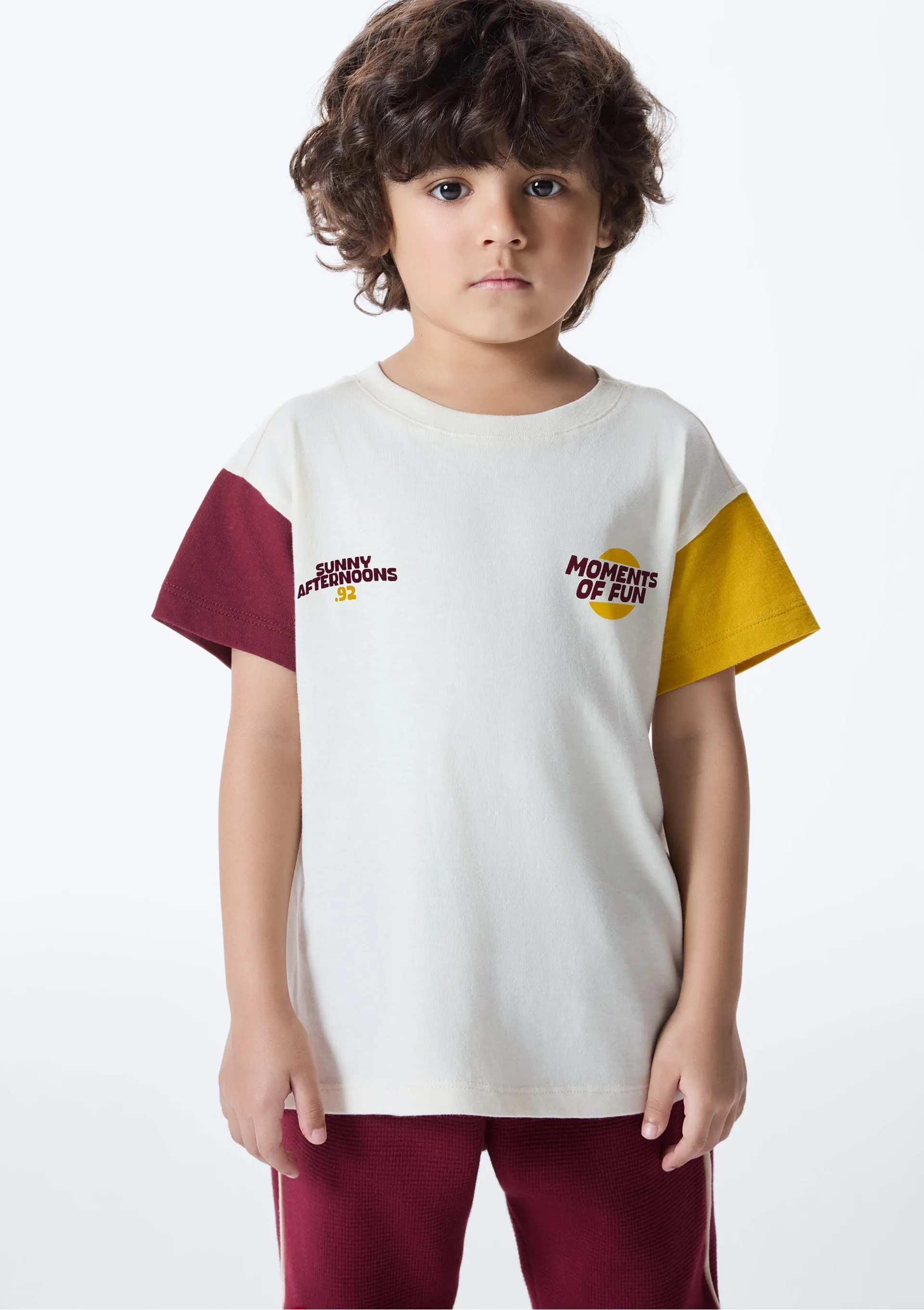 Camiseta Infantil Menino Toddler Oversized - Off white