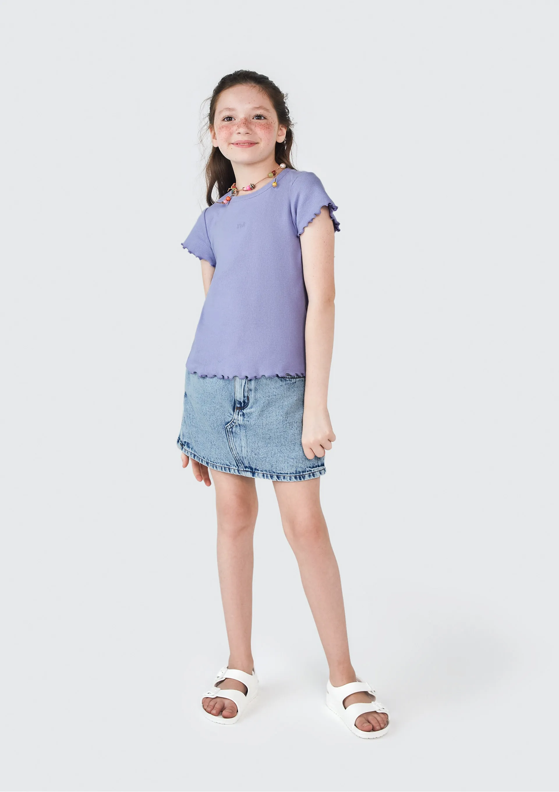 Shorts Saia Jeans Infantil Menina - Azul