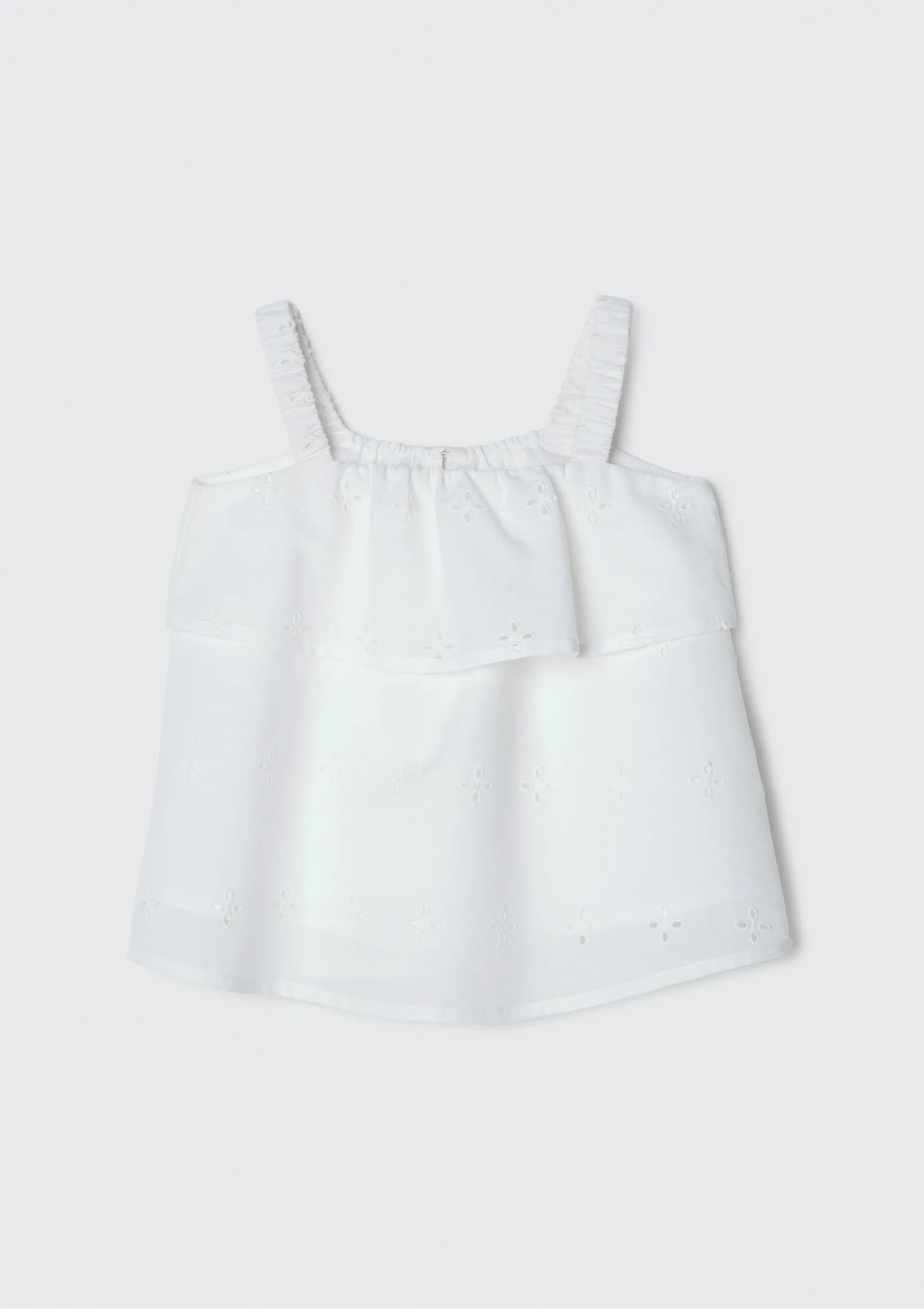 Blusa Bata Infantil Menina Toddler Com Babado - Branco — foto 3