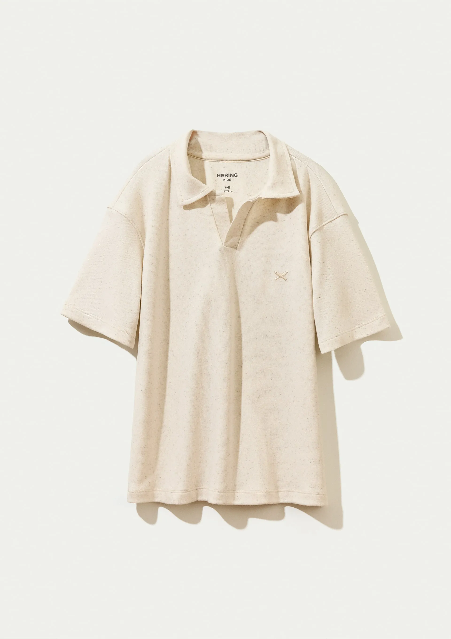 Camisa Polo Infantil Menino Oversized Com Linho - Natural