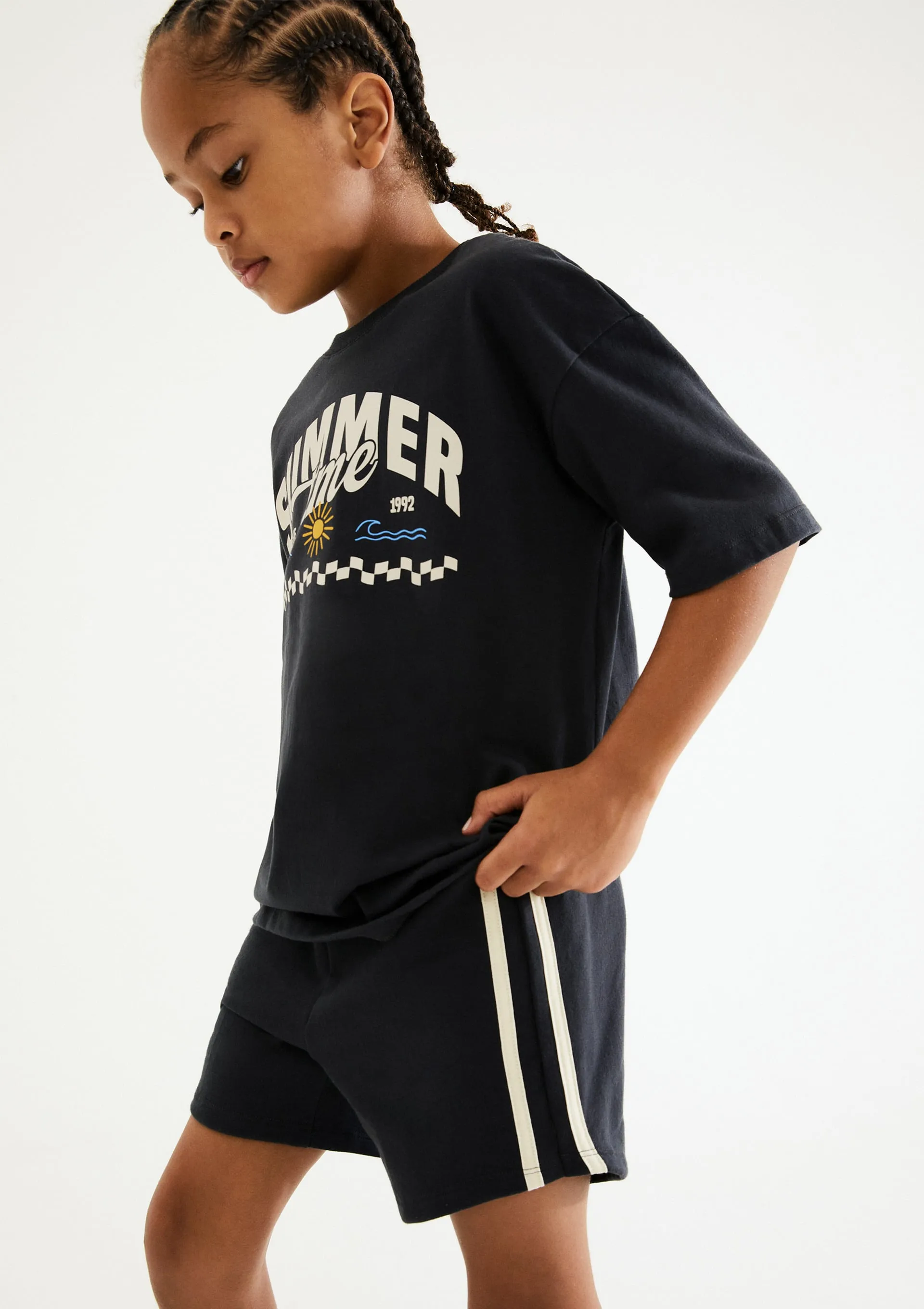 Conjunto Infantil Menino Curto Estampado - Preto — foto 3