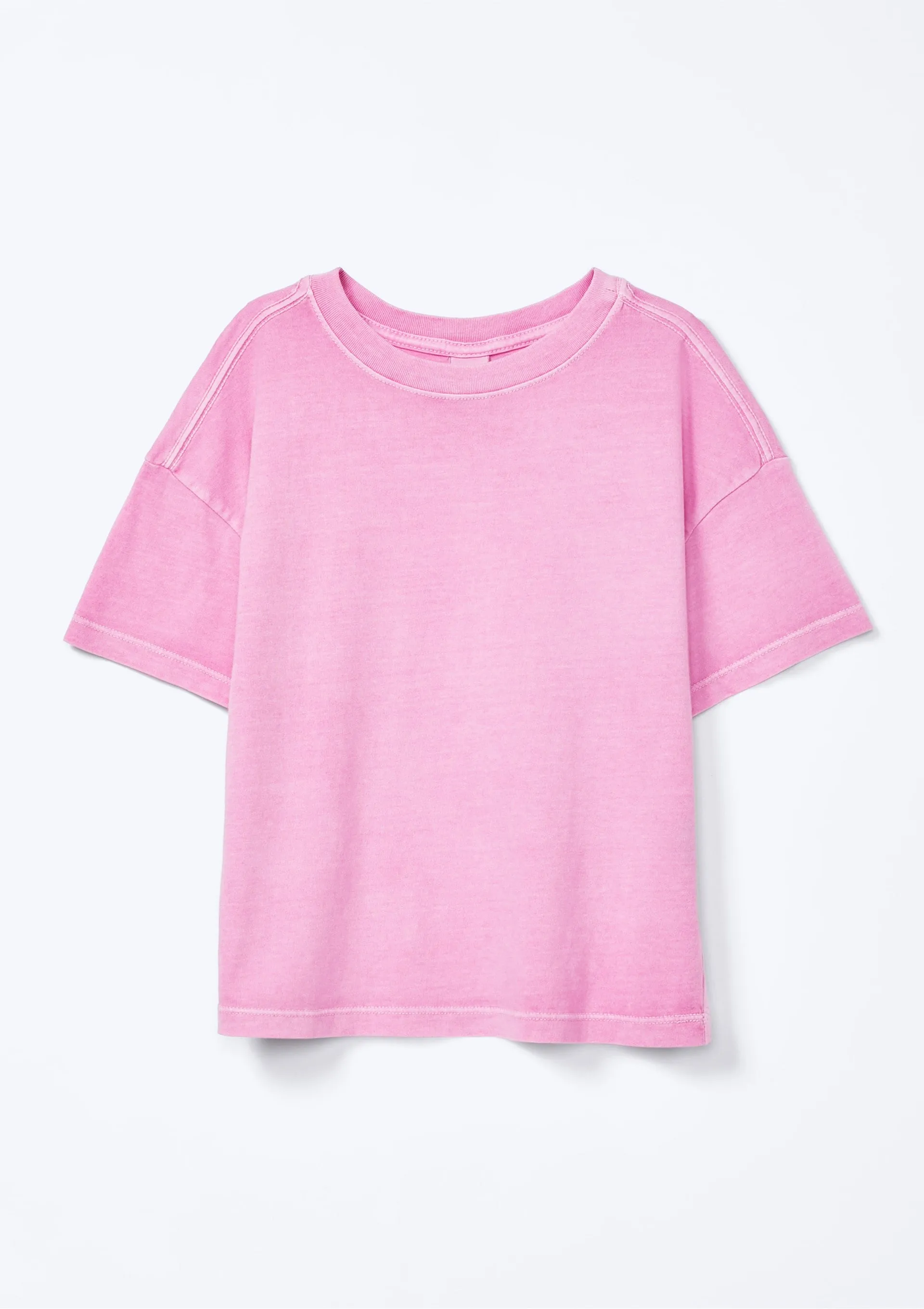 Blusa Infantil Menina Decote Em Ribana Oversized - Rosa — foto 2
