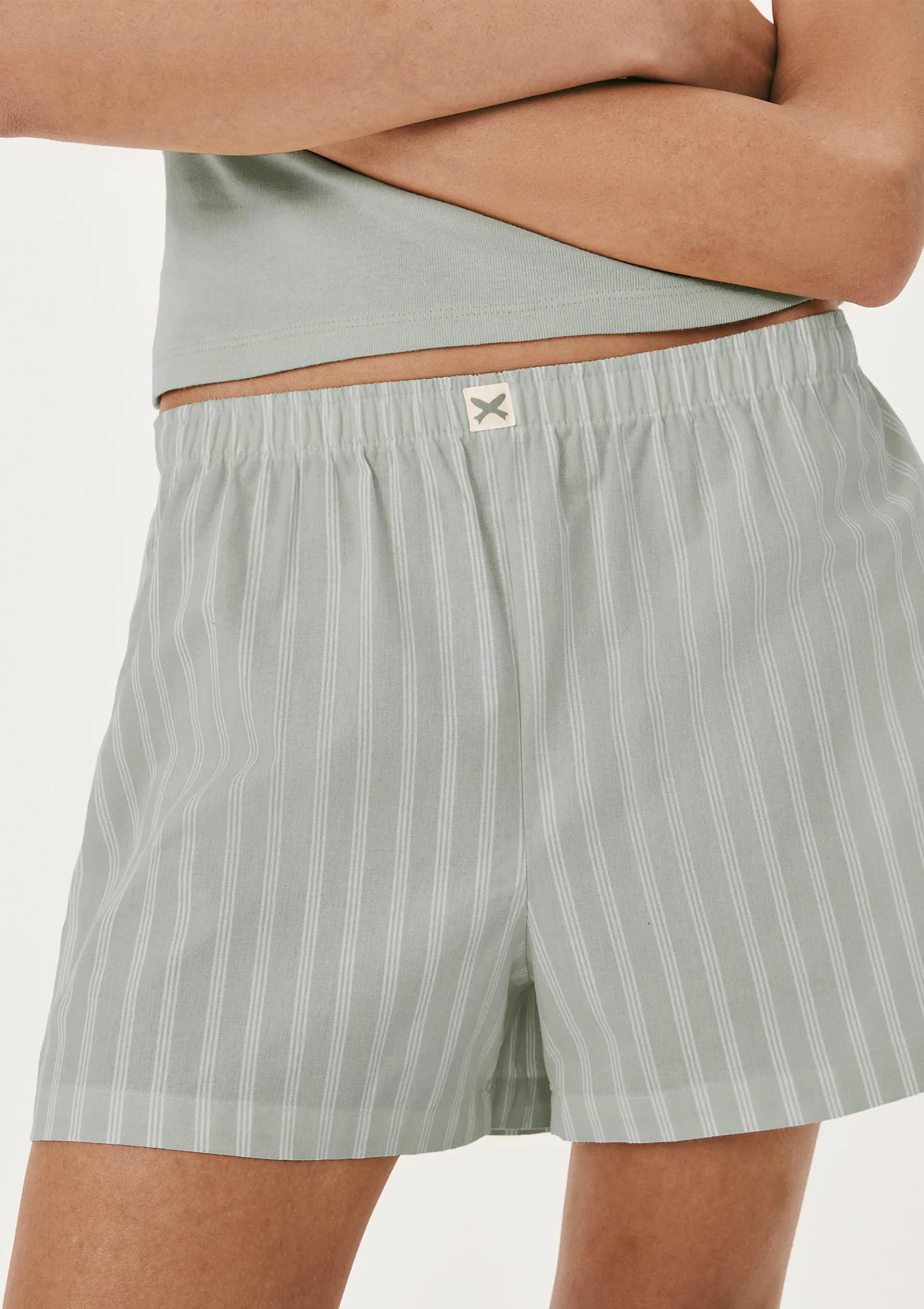 Pijama Curto Feminino Listrado - Azul — foto 2