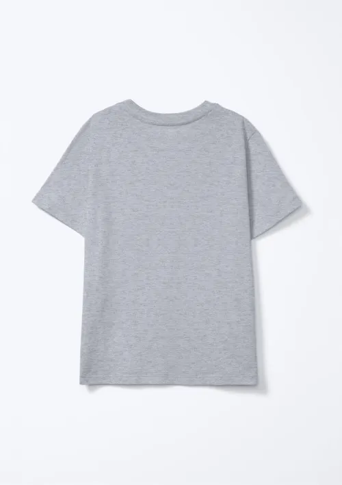 Camiseta Infantil Menino Manga Curta Com Estampa - Cinza — foto 2