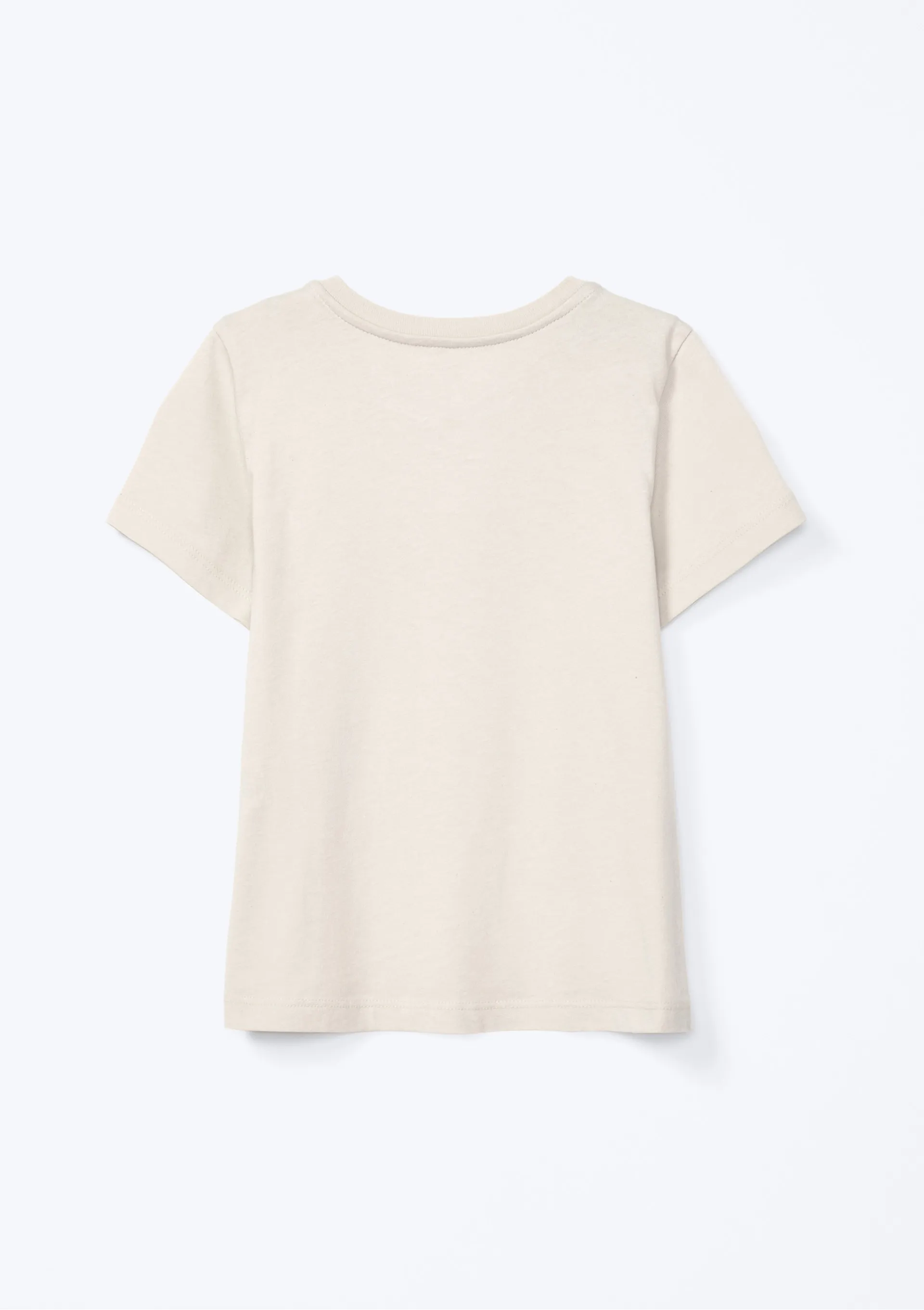 Blusa Infantil Menina Manga Curta Com Estampa - Bege — foto 2