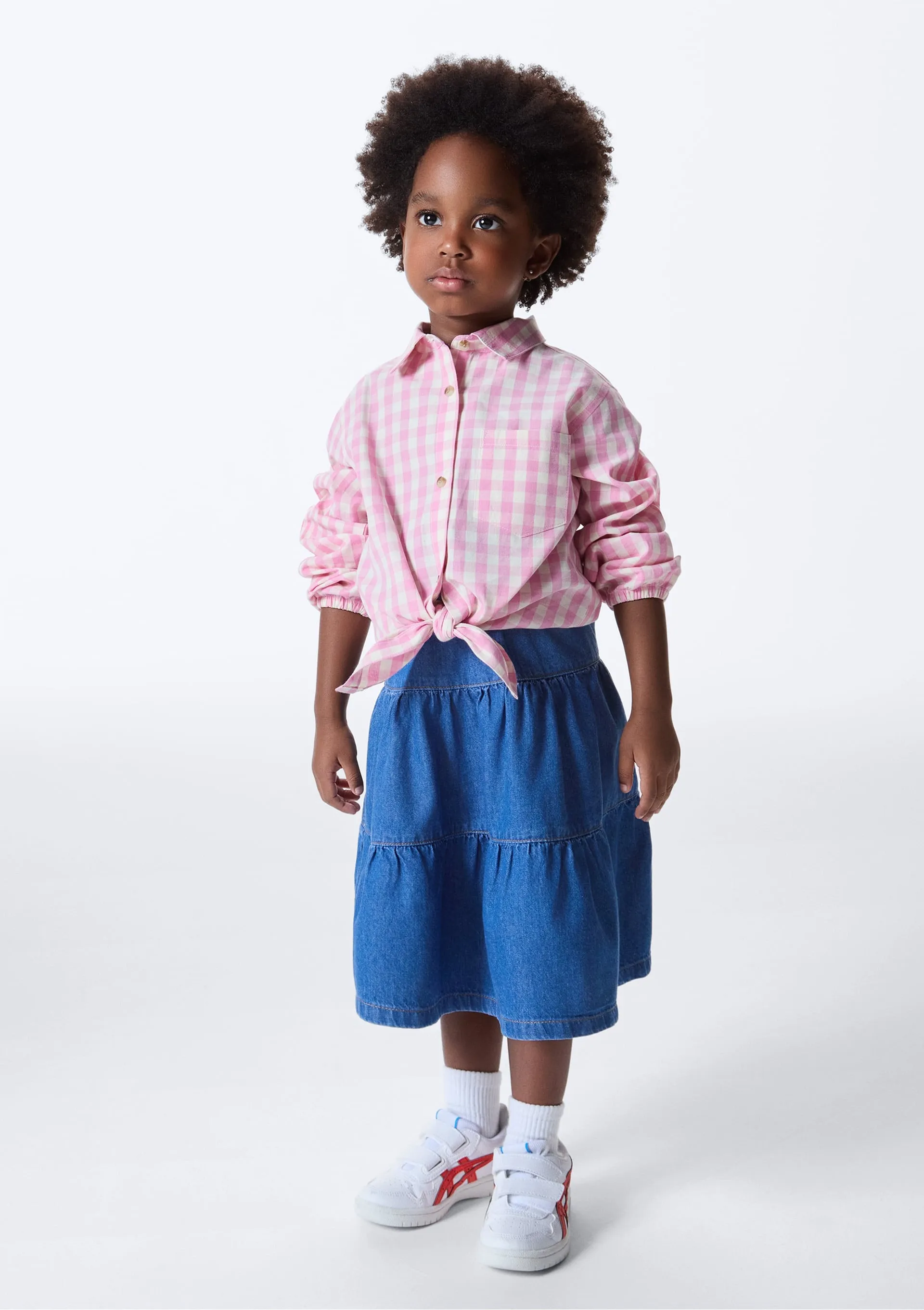 Saia Infantil Midi Em Jeans - Azul — foto 3