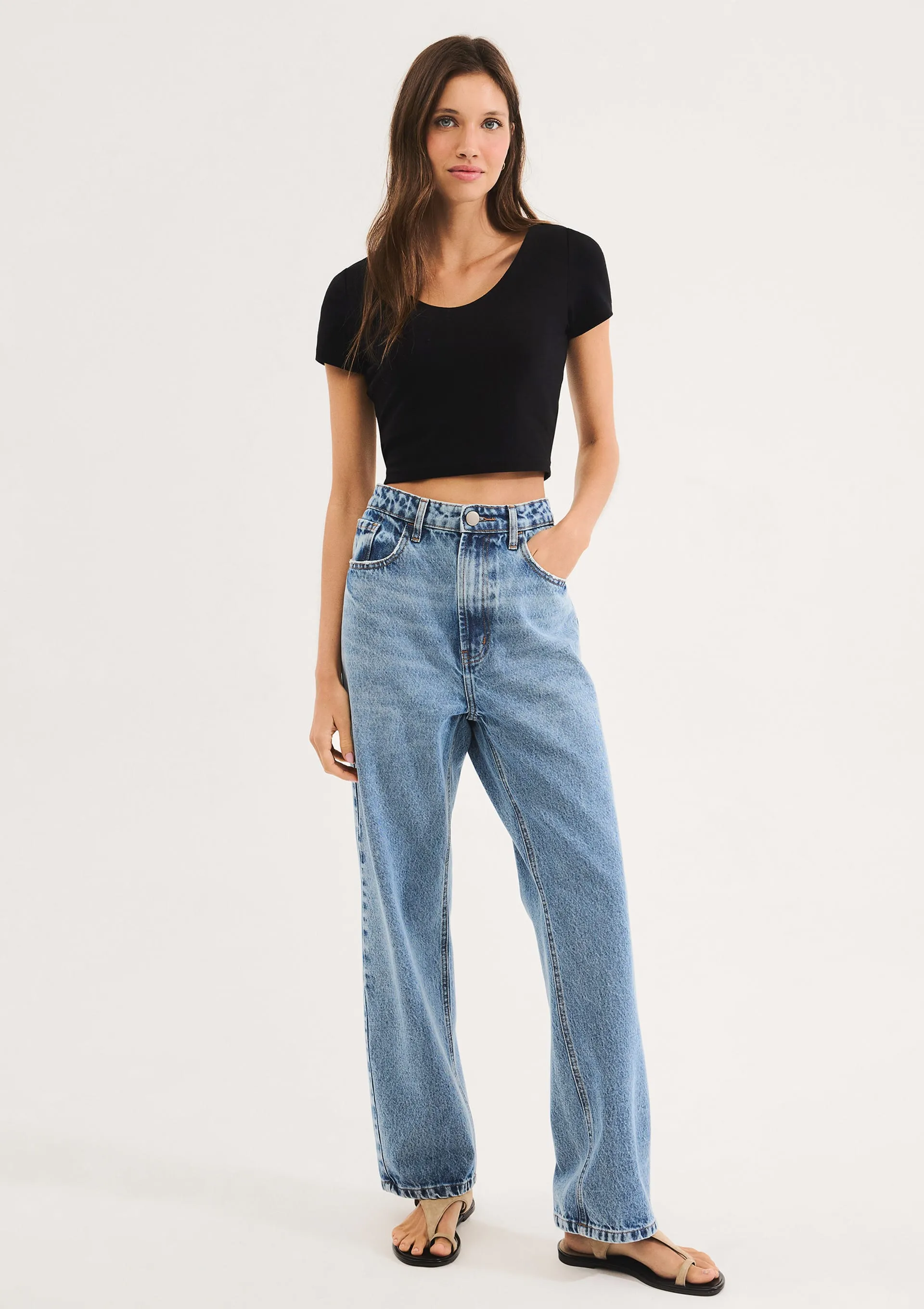 Blusa Feminina Cropped Com Elastano - Preto — foto 4