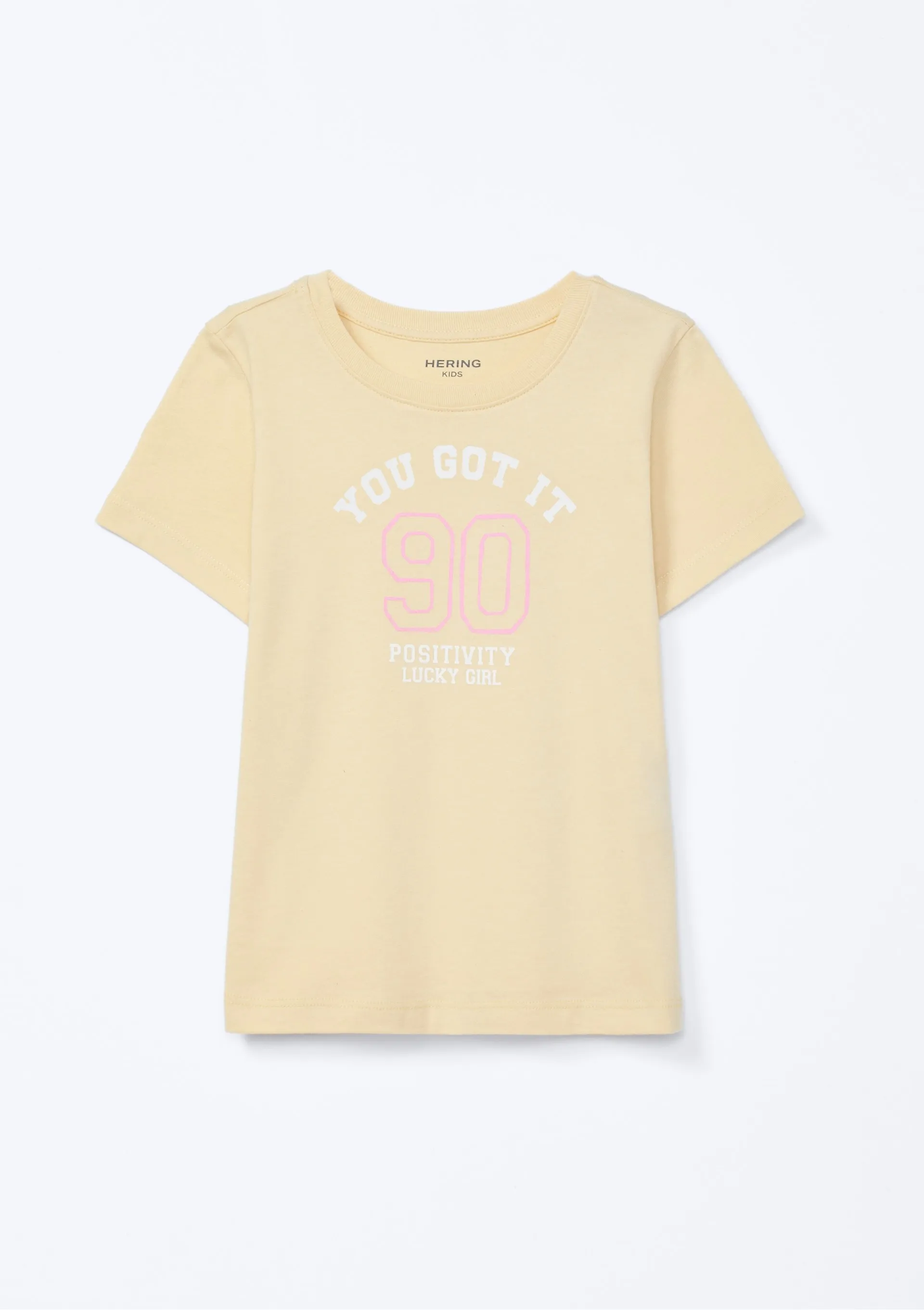 Blusa Infantil Menina Manga Curta Com Estampa - Amarelo — foto 2