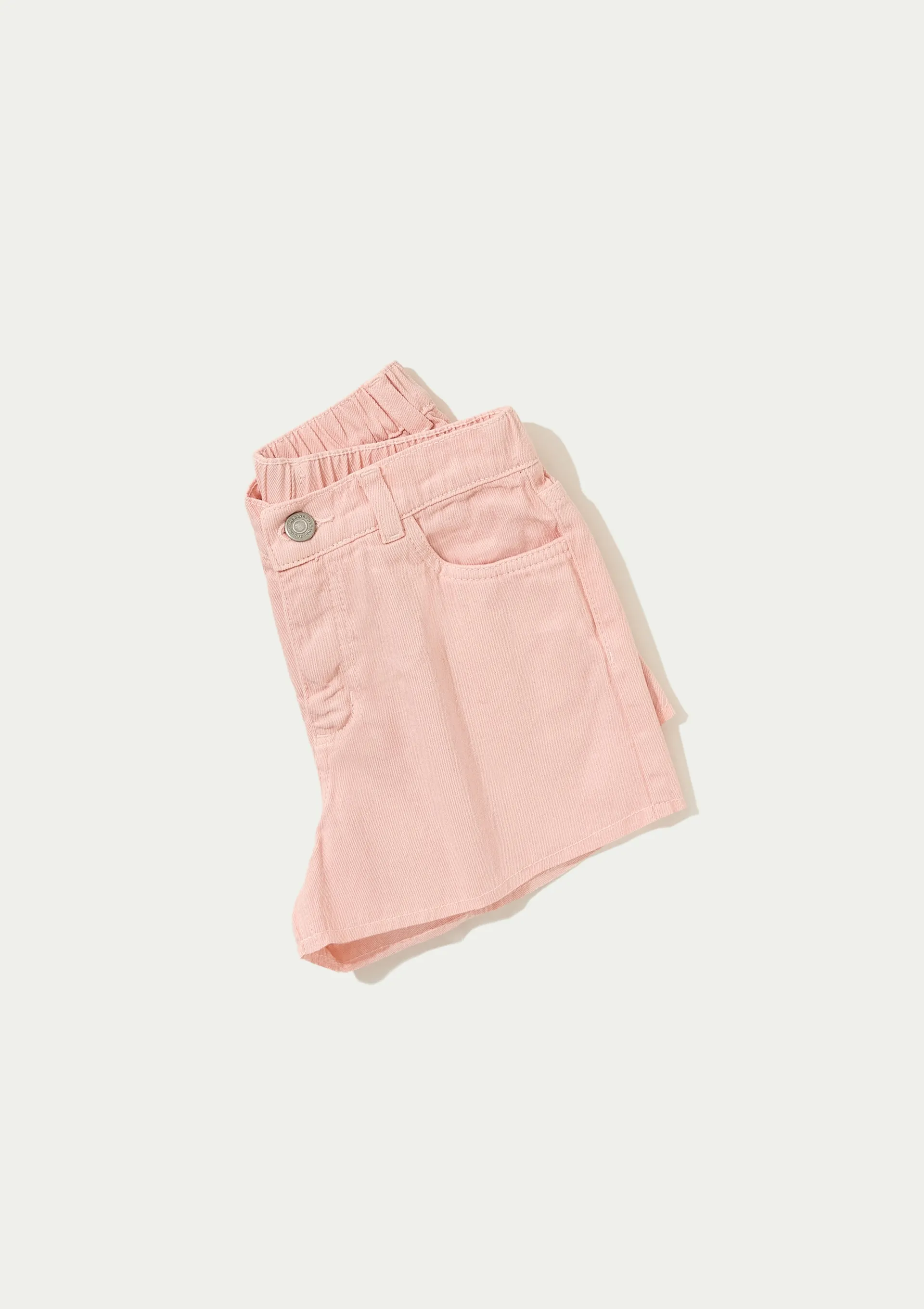 Shorts Infantil Menina Barra Desfiada Em Sarja - Rosa — foto 6