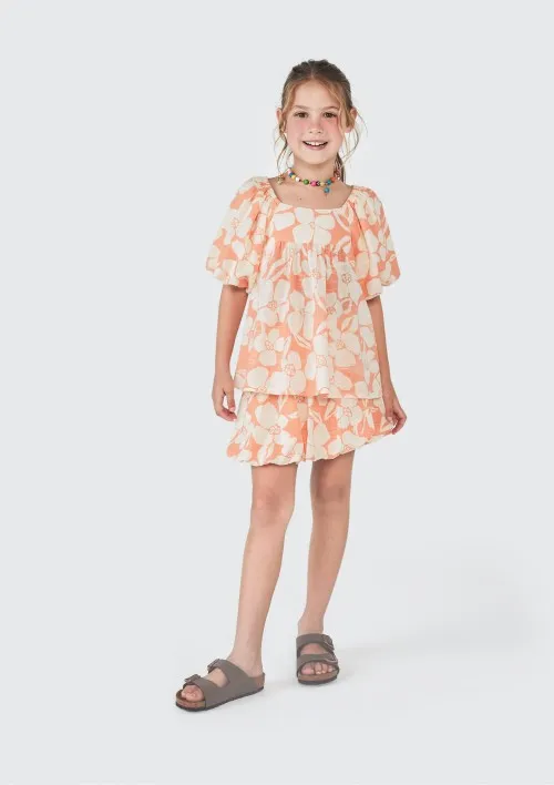 Saia Infantil Balonê Com Cinto - Laranja