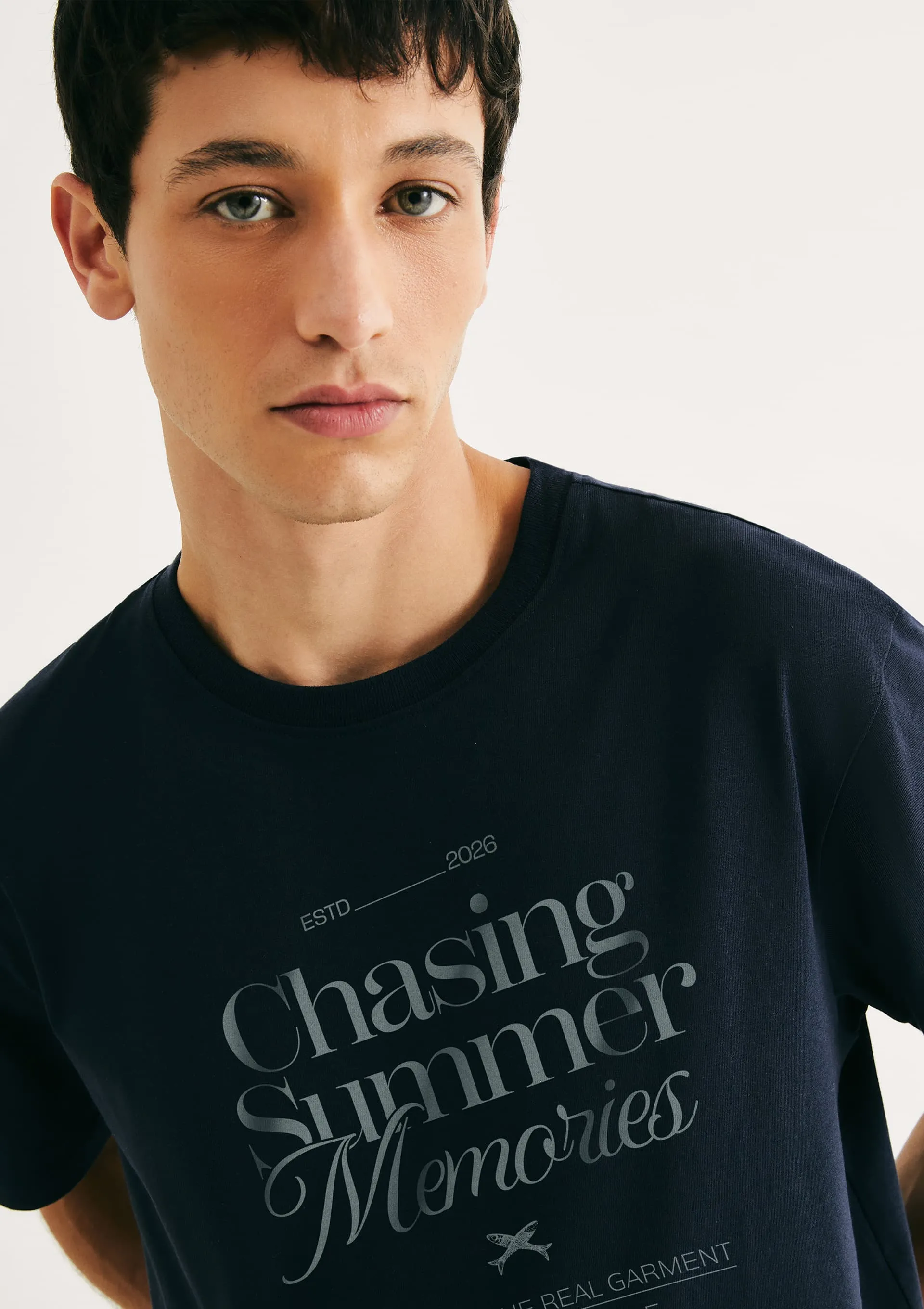 Camiseta Masculina Comfort Estampada - Azul — foto 2
