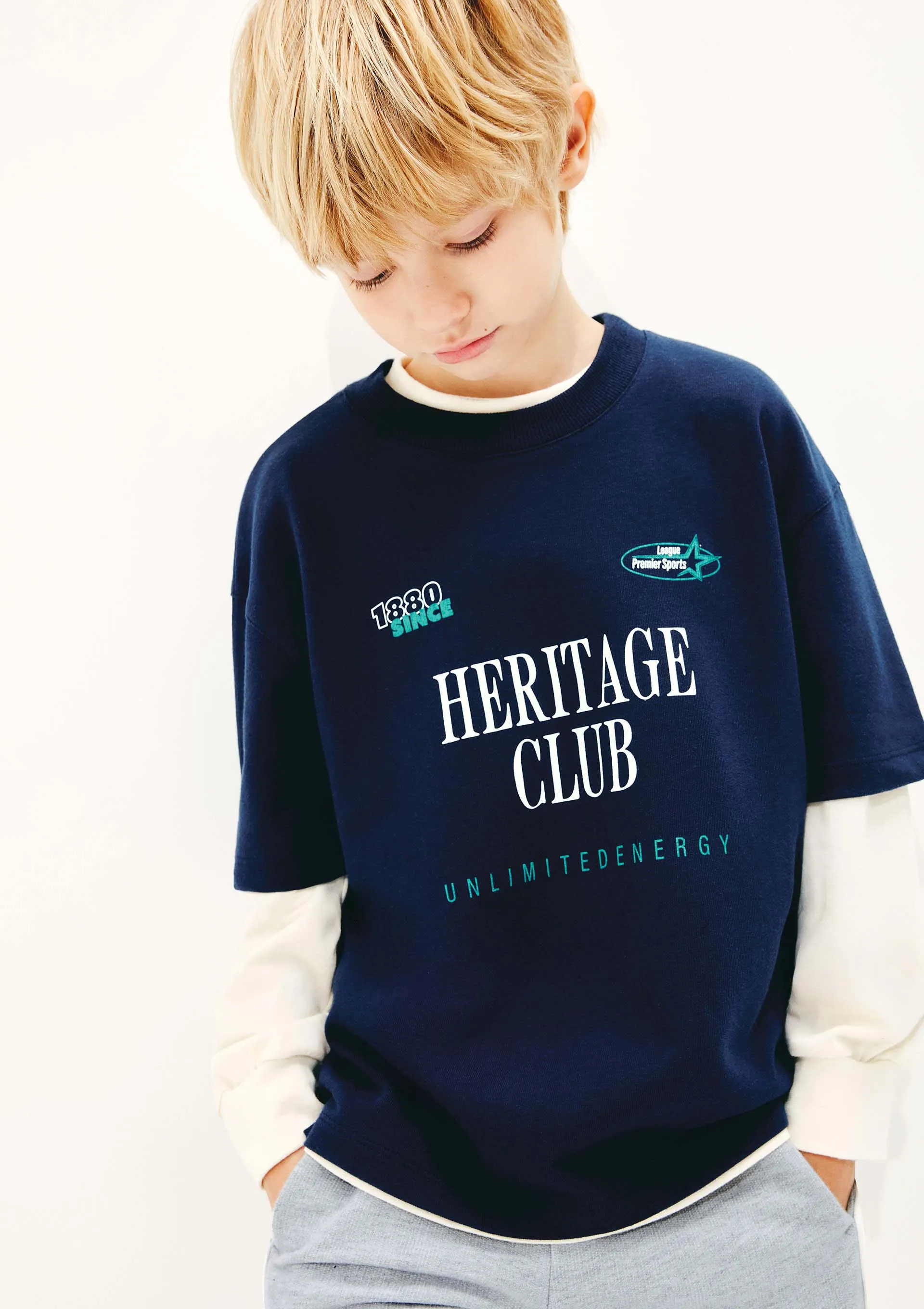 Camiseta Infantil Menino Estampada Oversized - Azul