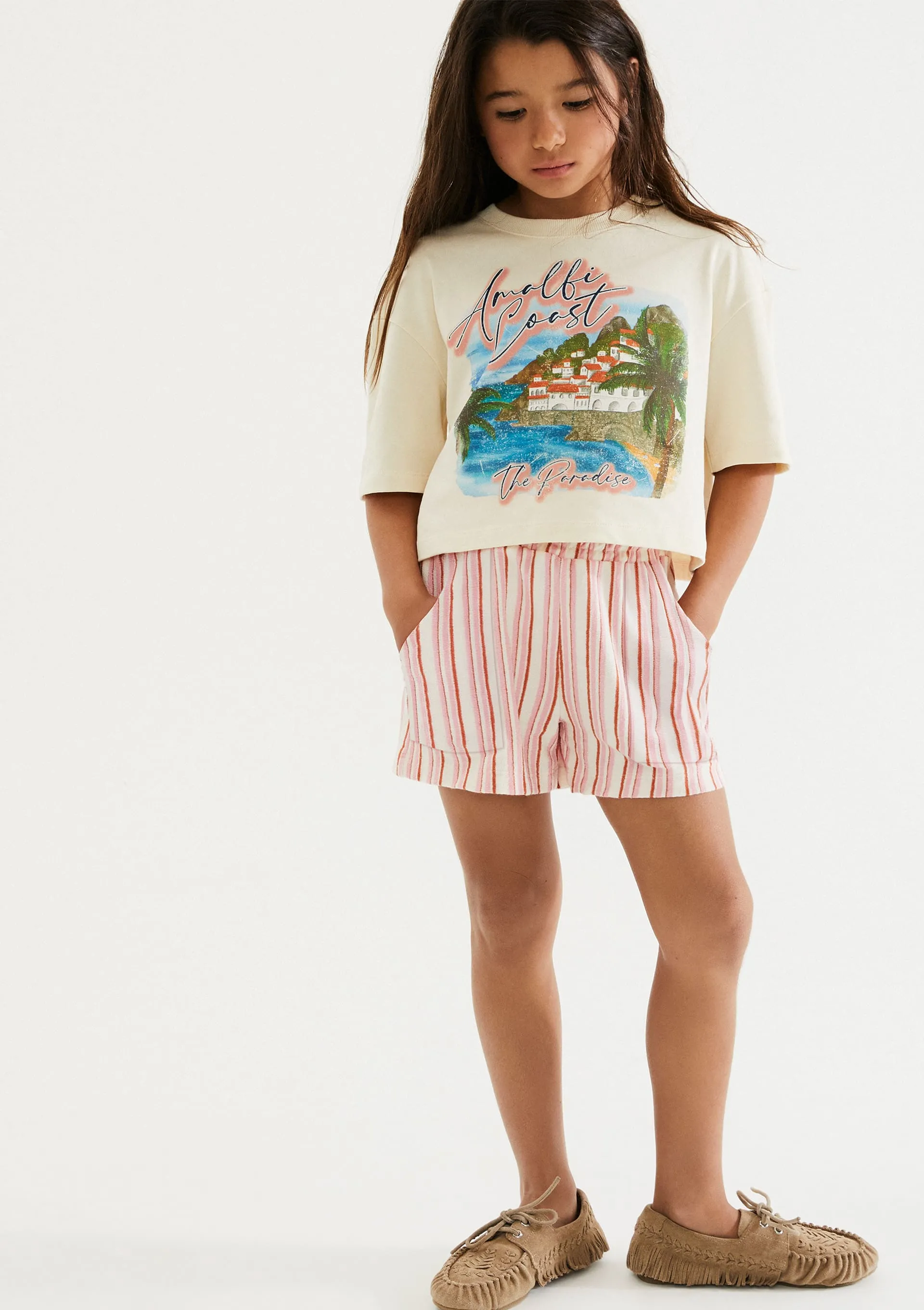 Blusa Infantil Menina Box Oversized Super Cotton - Creme — foto 3