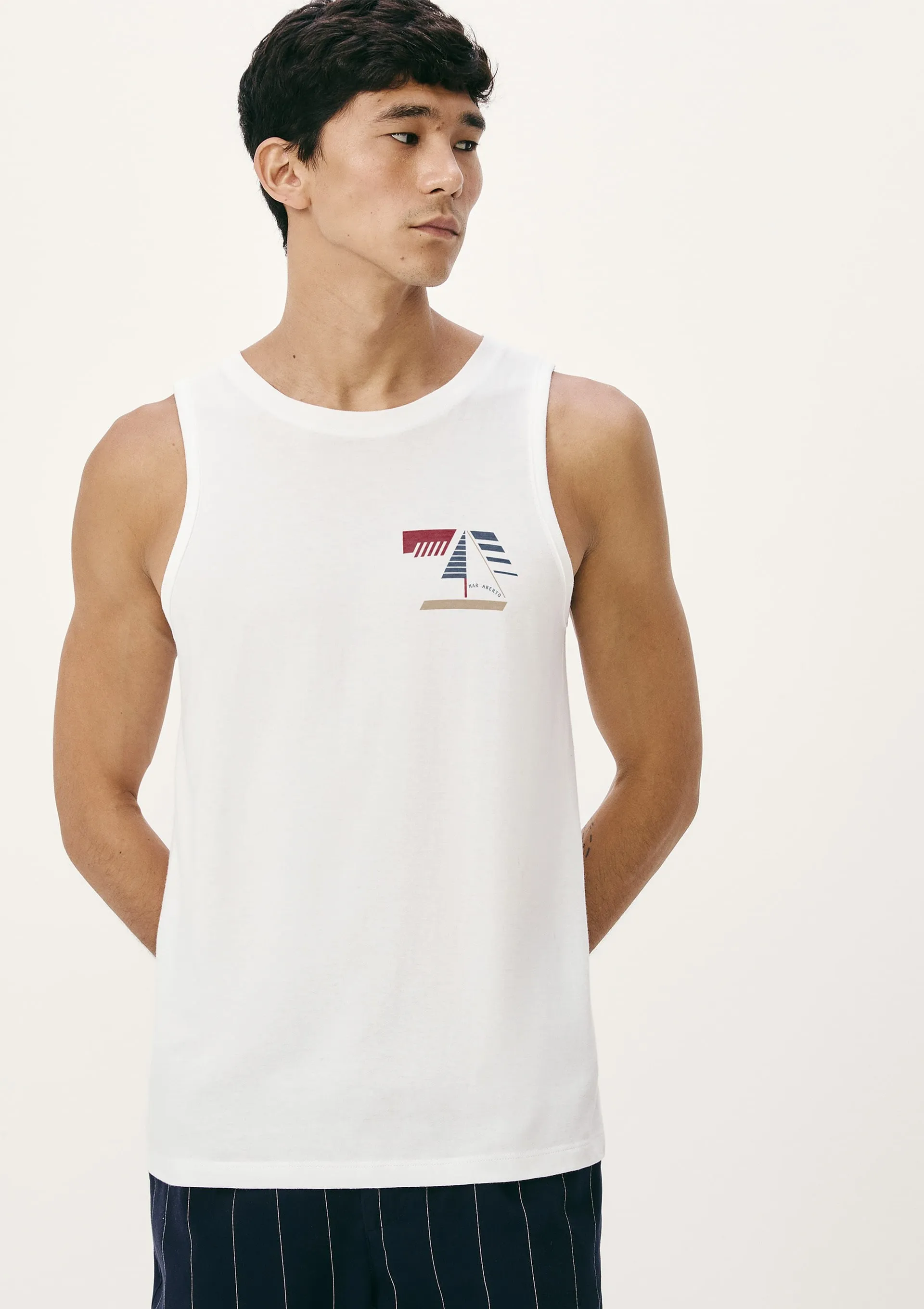 Regata Básica Masculina Regular Com Estampa - Branco — foto 2