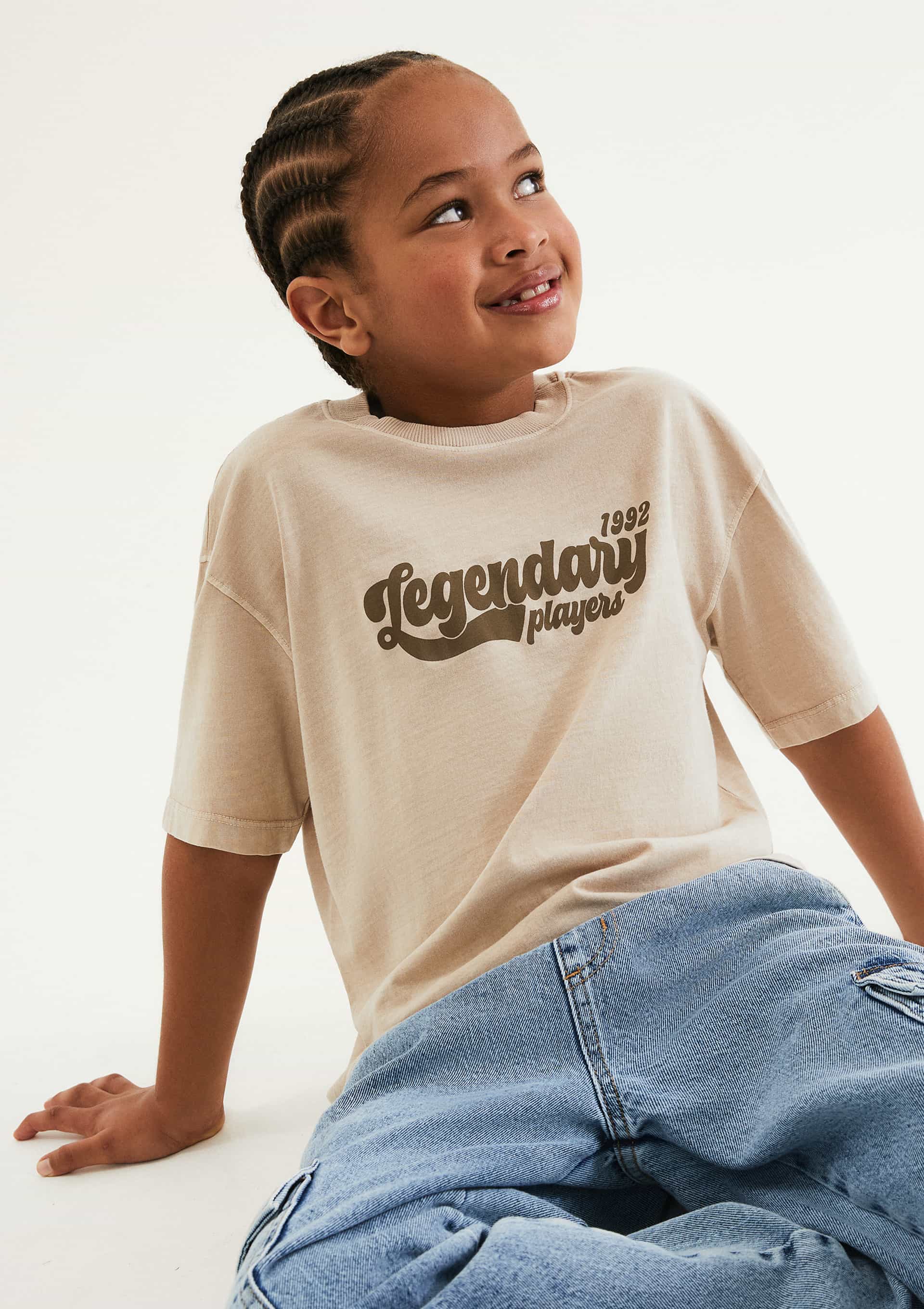 Camiseta Infantil Menino Estampada Em Algodão - Bege — foto 3