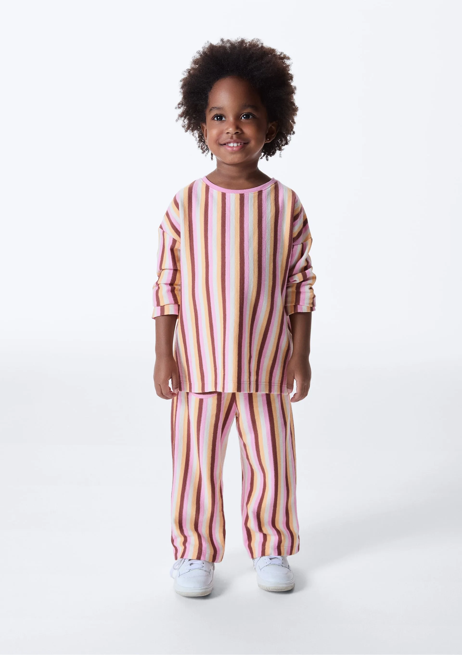 Blusa Infantil Menina Fio Tinto Oversized - Laranja — foto 3