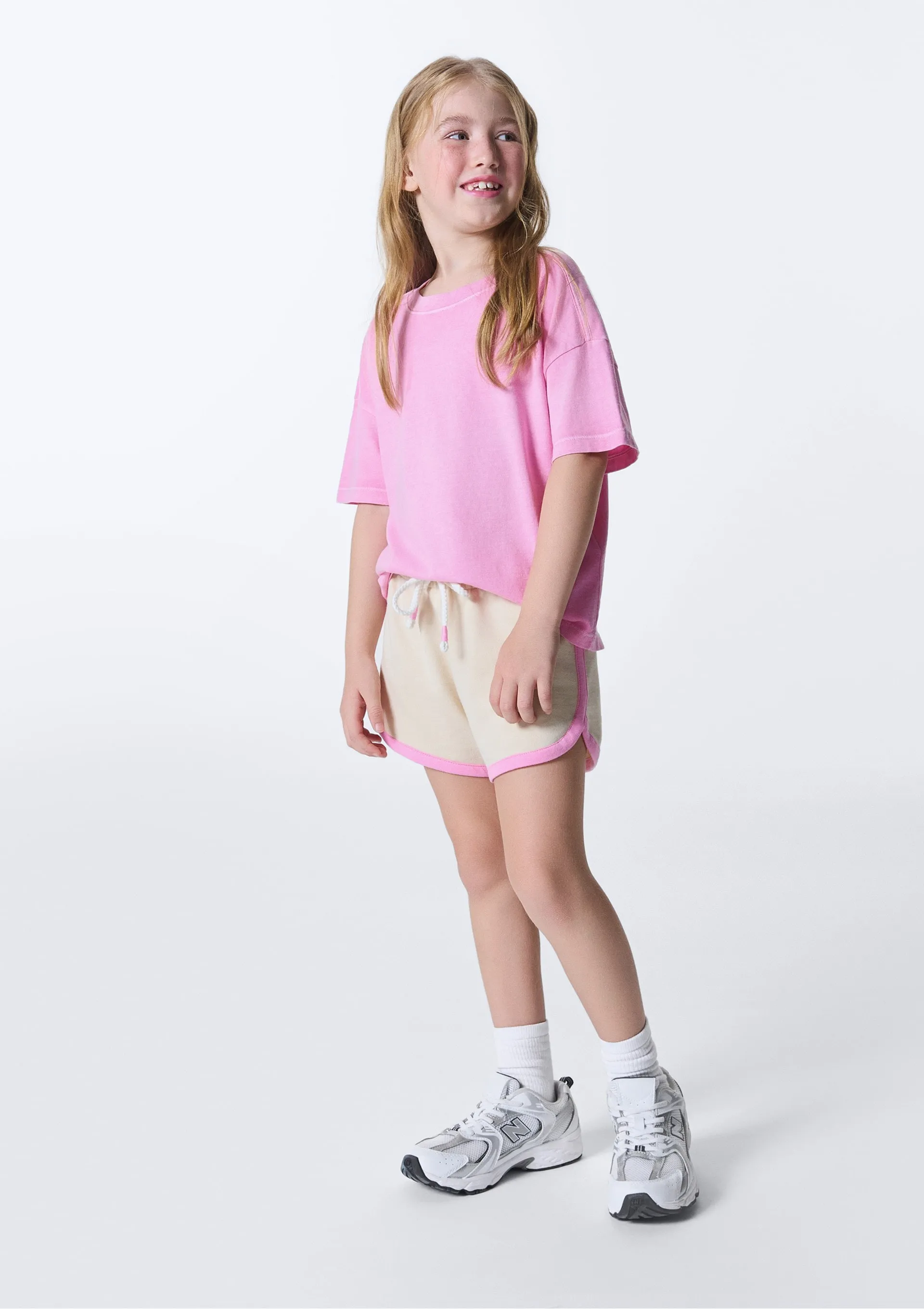 Blusa Infantil Menina Decote Em Ribana Oversized - Rosa — foto 4