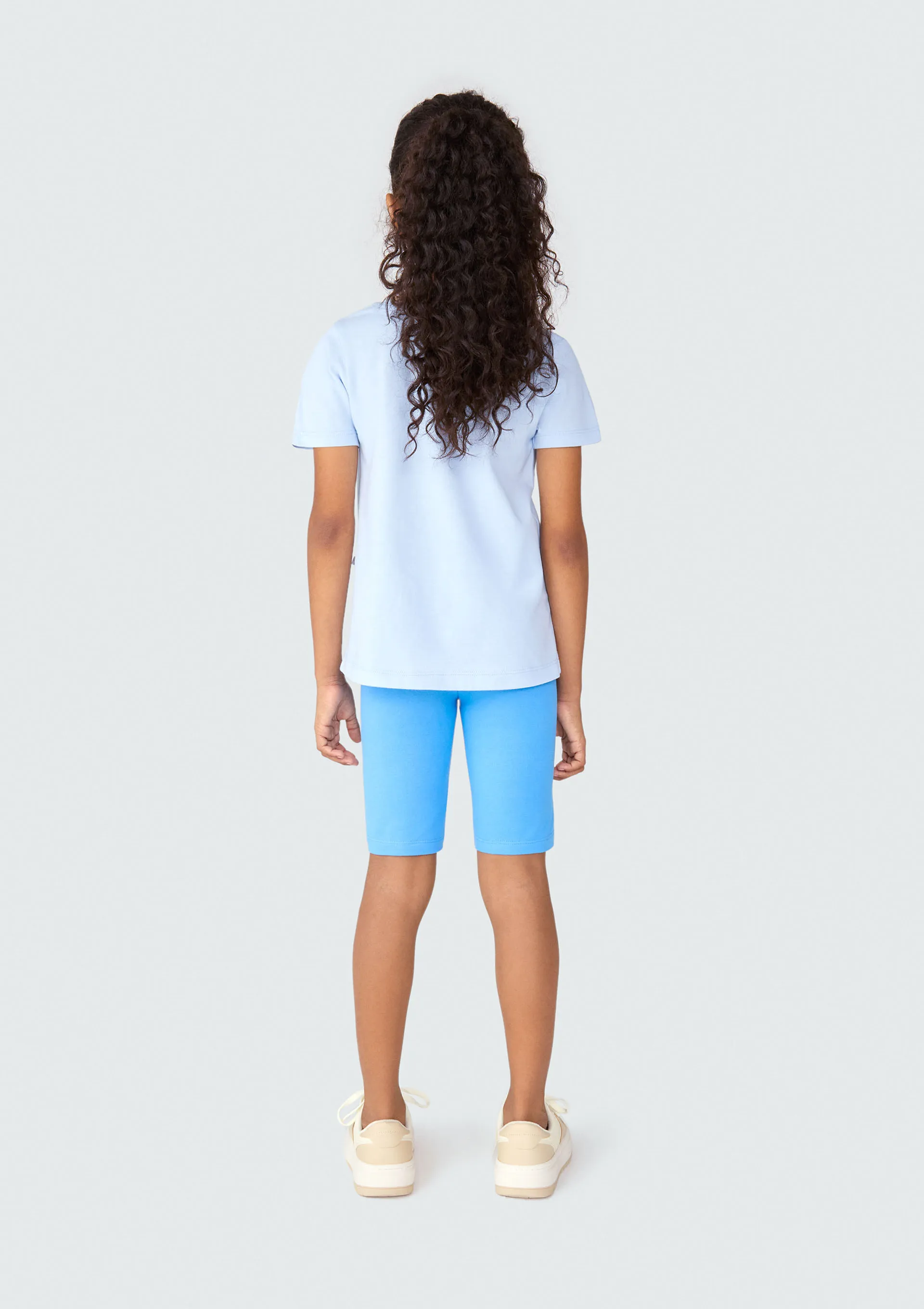 Blusa Infantil Menina Manga Curta Com Estampa - Azul — foto 4