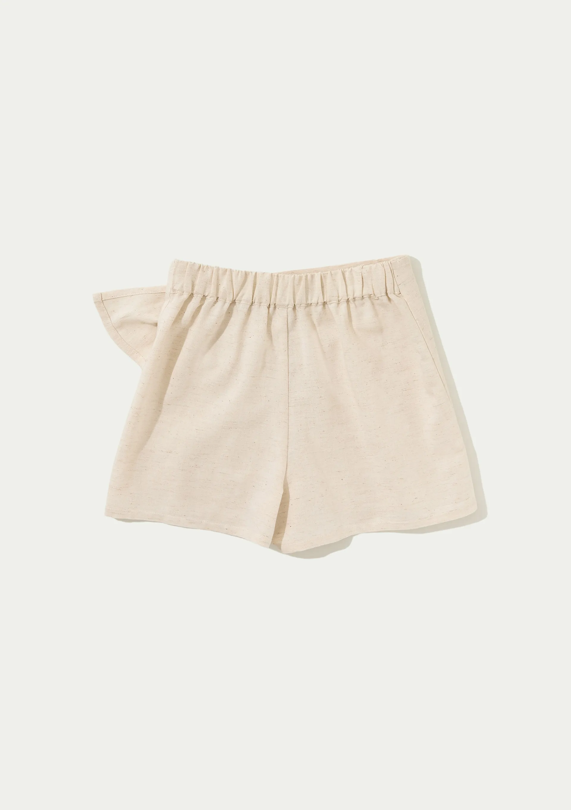 Shorts Saia Infantil Menina Reto Com Linho - Natural — foto 4
