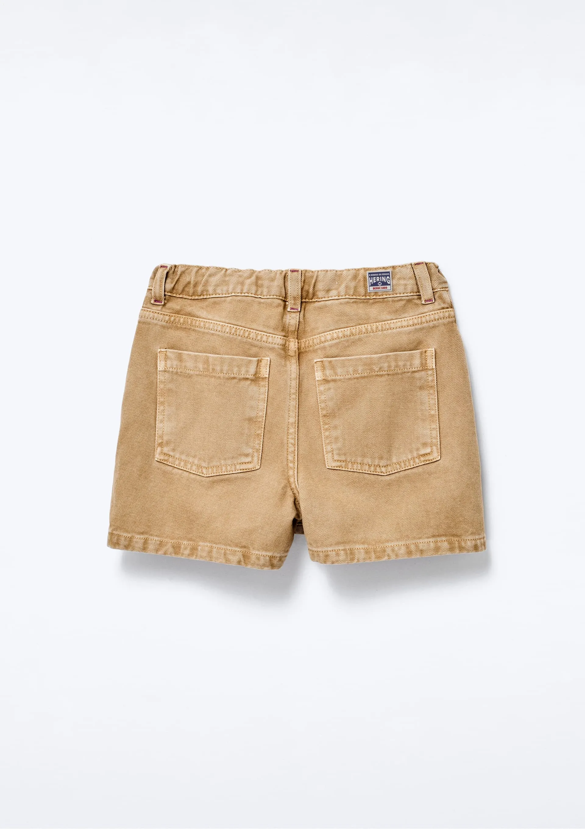 Shorts Saia Infantil Em Sarja Estonada - Bege — foto 4