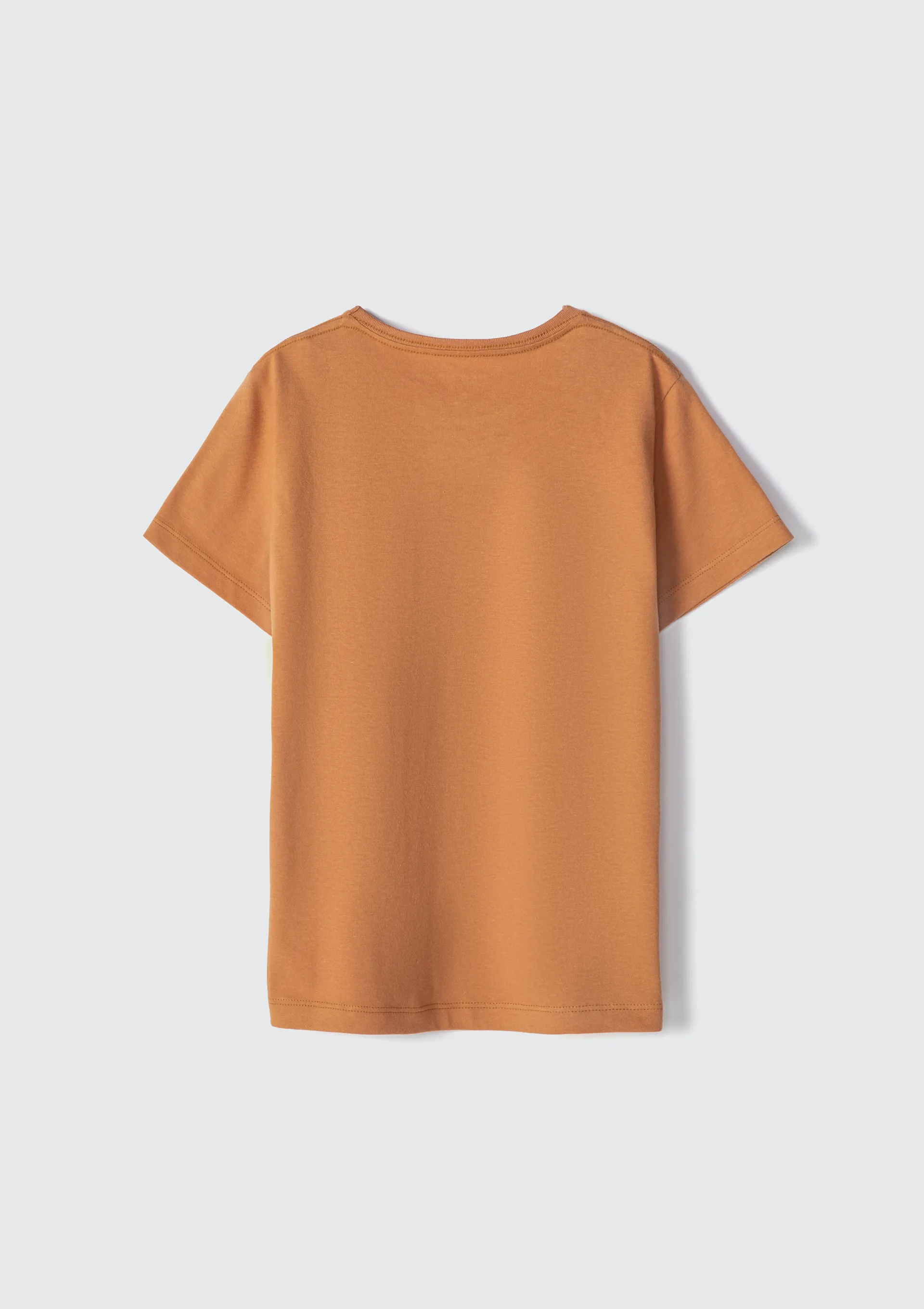 Camiseta Básica Infantil Menino Manga Curta Slim - Marrom — foto 3
