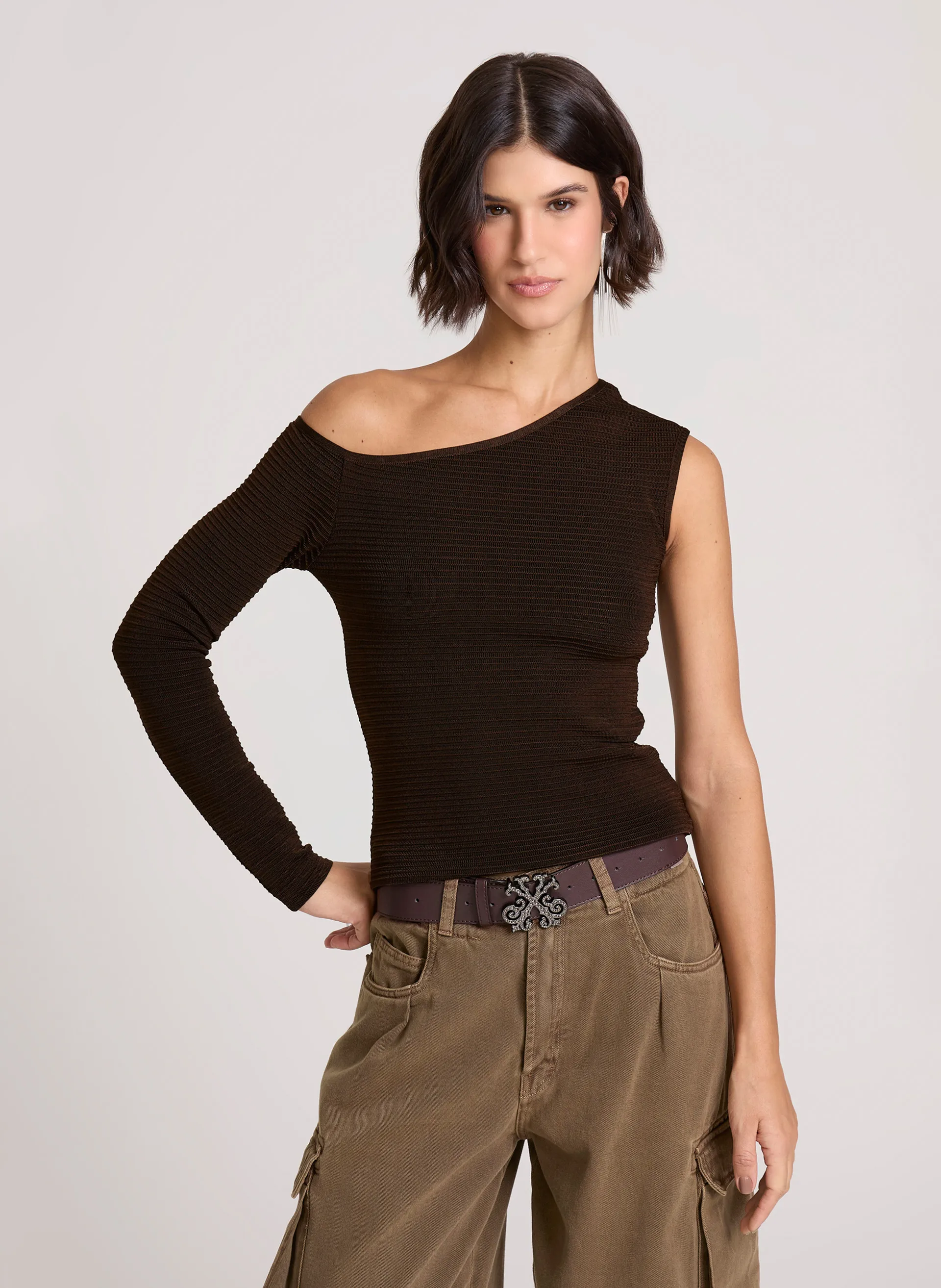 Blusa Justa Hanna Brown John John Feminina