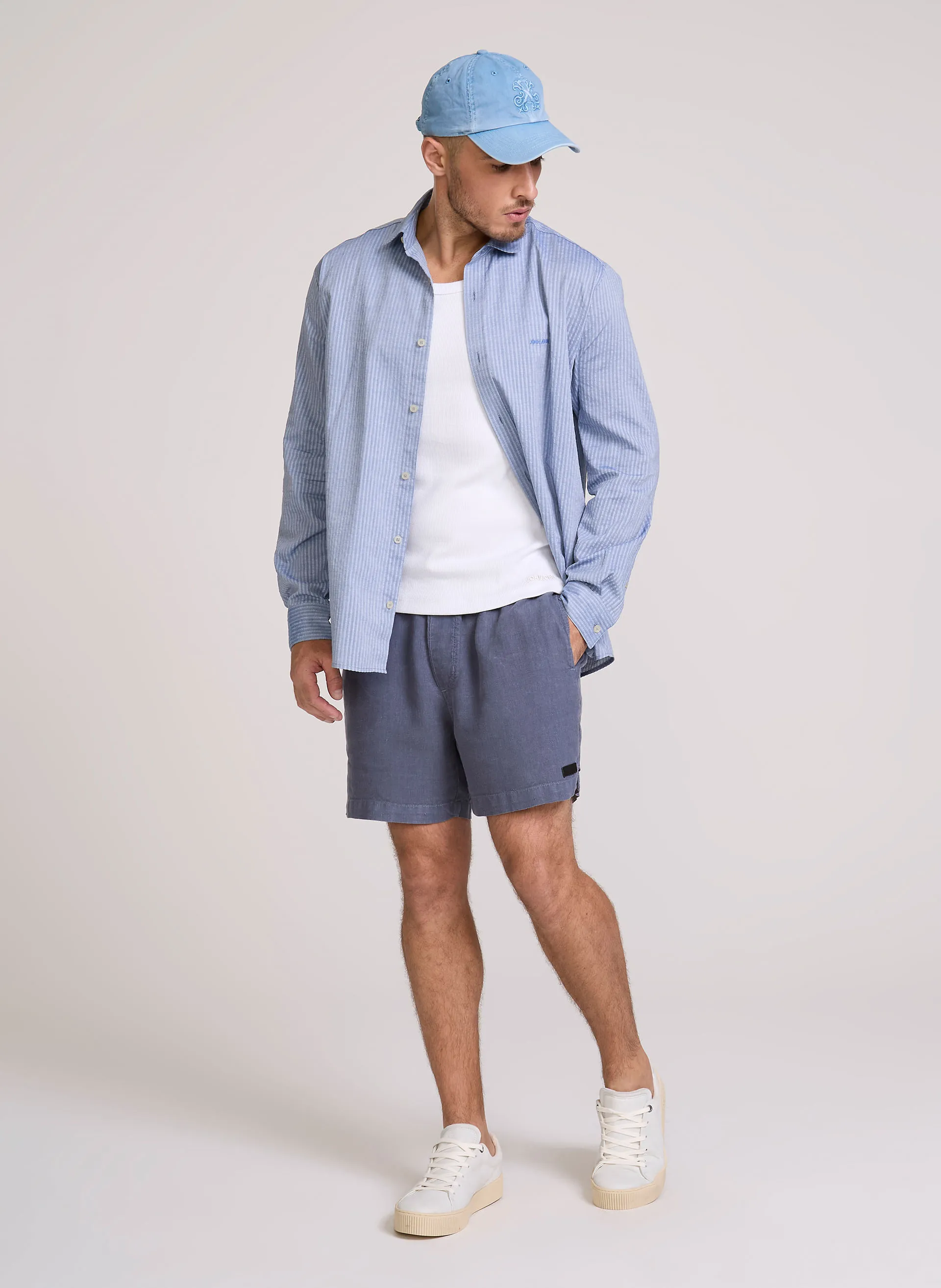 Bermuda Reta Elástico Blue John John Masculina