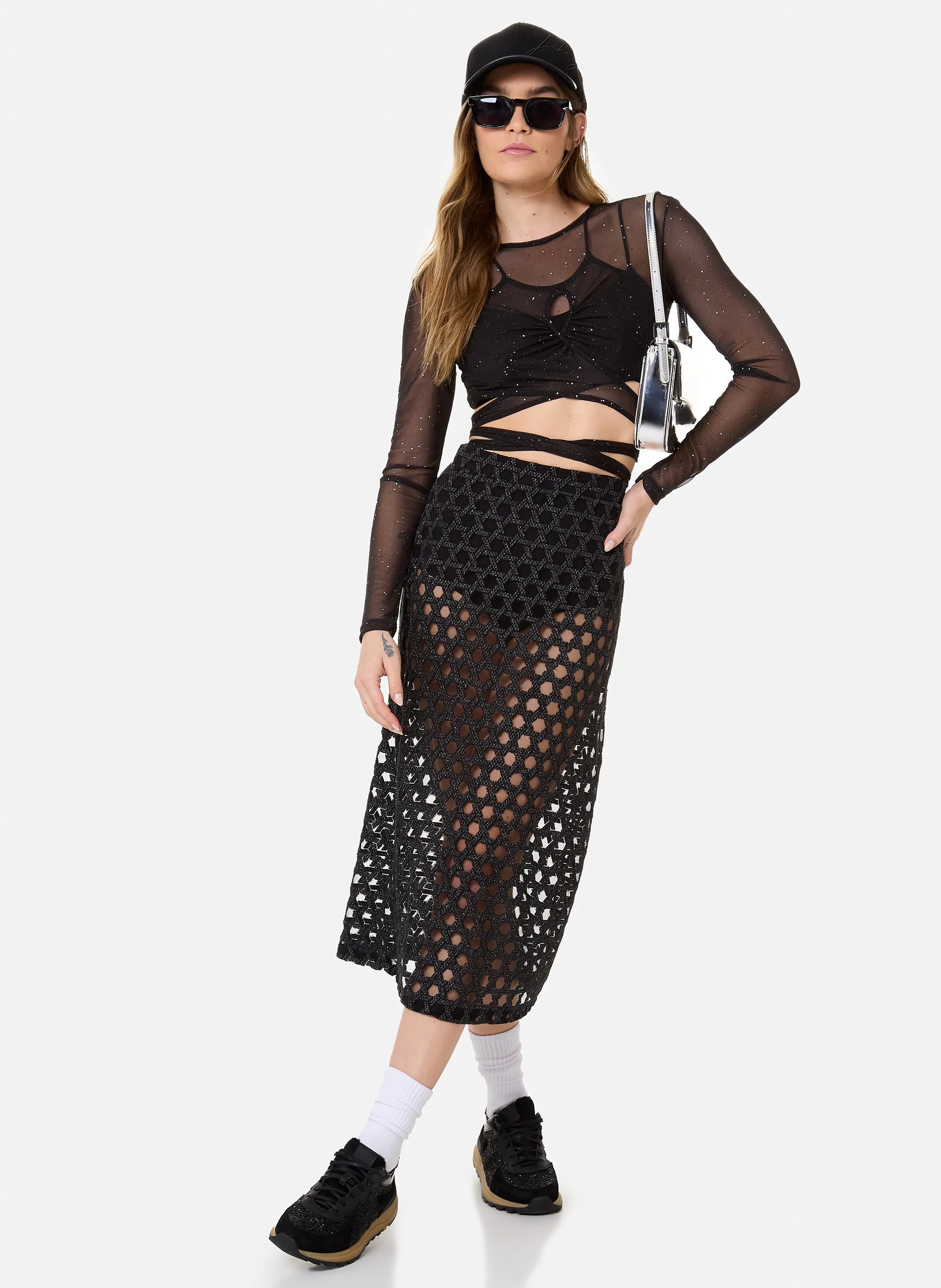 Saia Reta Black Camille John John Feminina