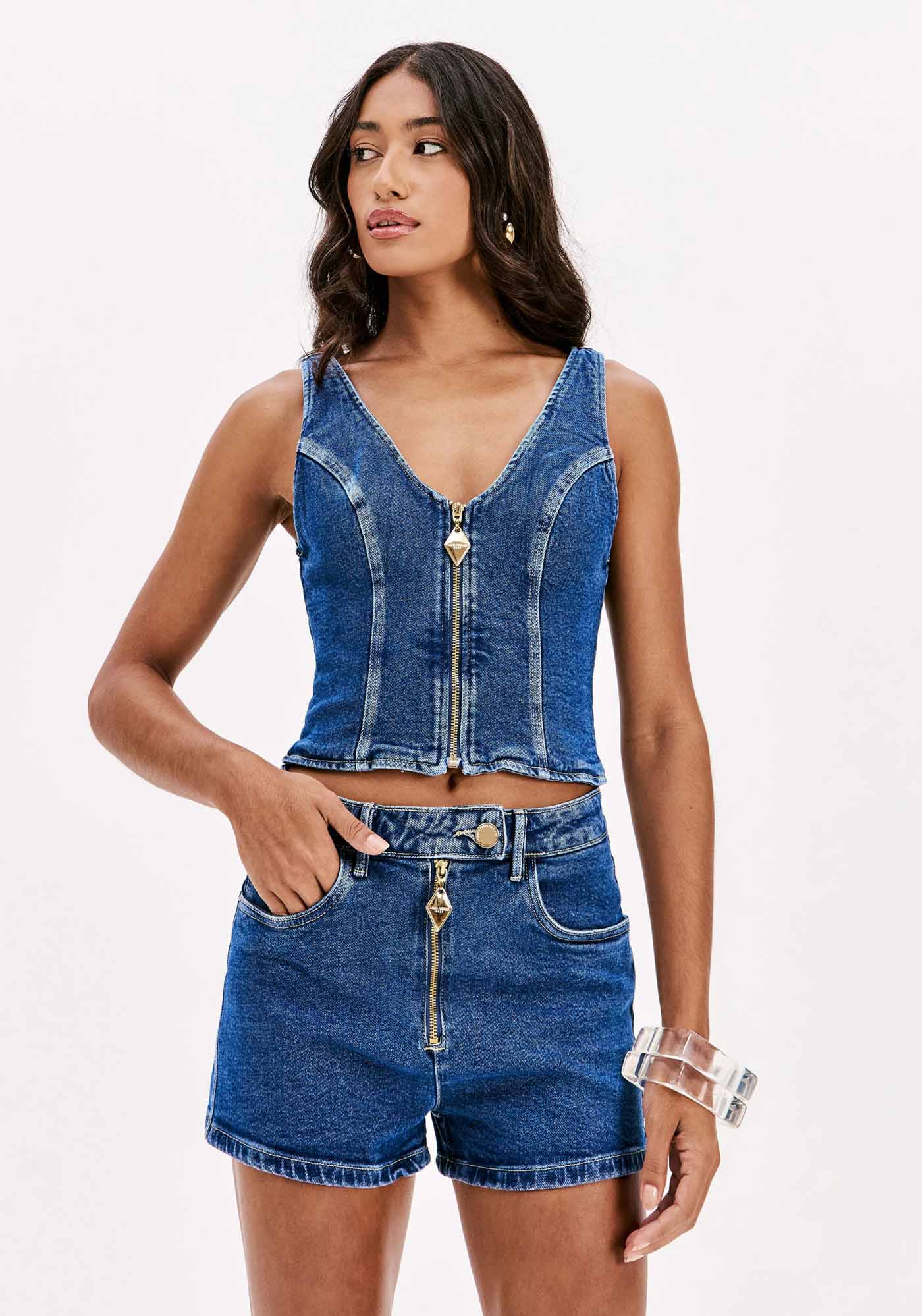 Blusa Sem Mangas Com Zíper