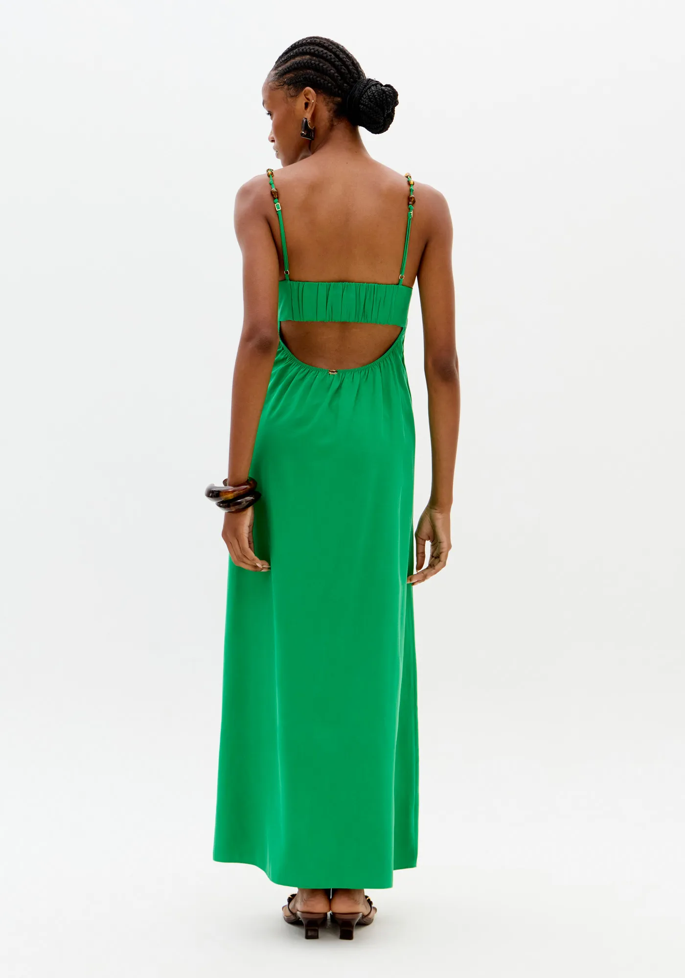 Vestido Super Midi Evasê De Alças — foto 2