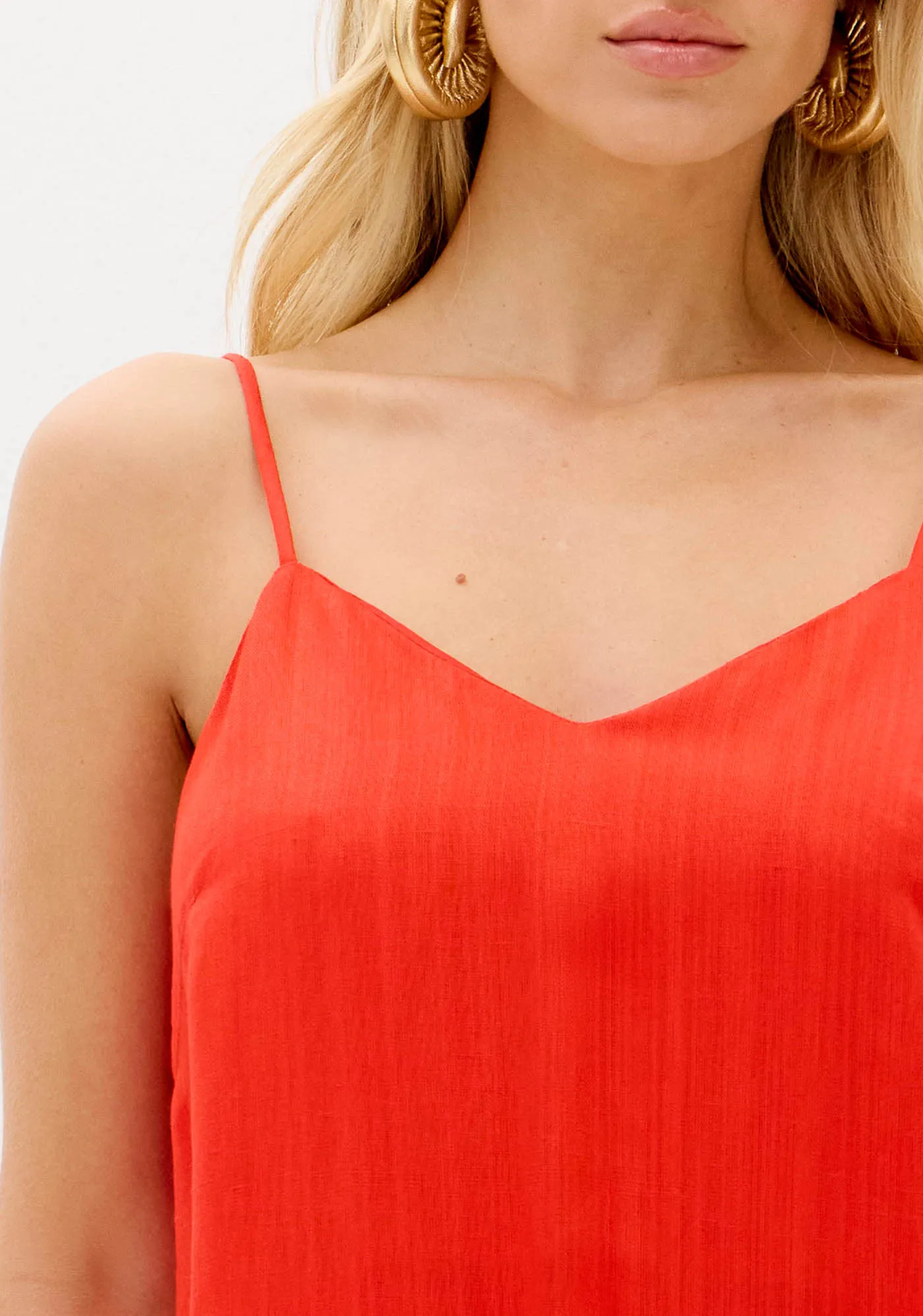 Vestido Super Midi De Alças Com Linho — foto 3