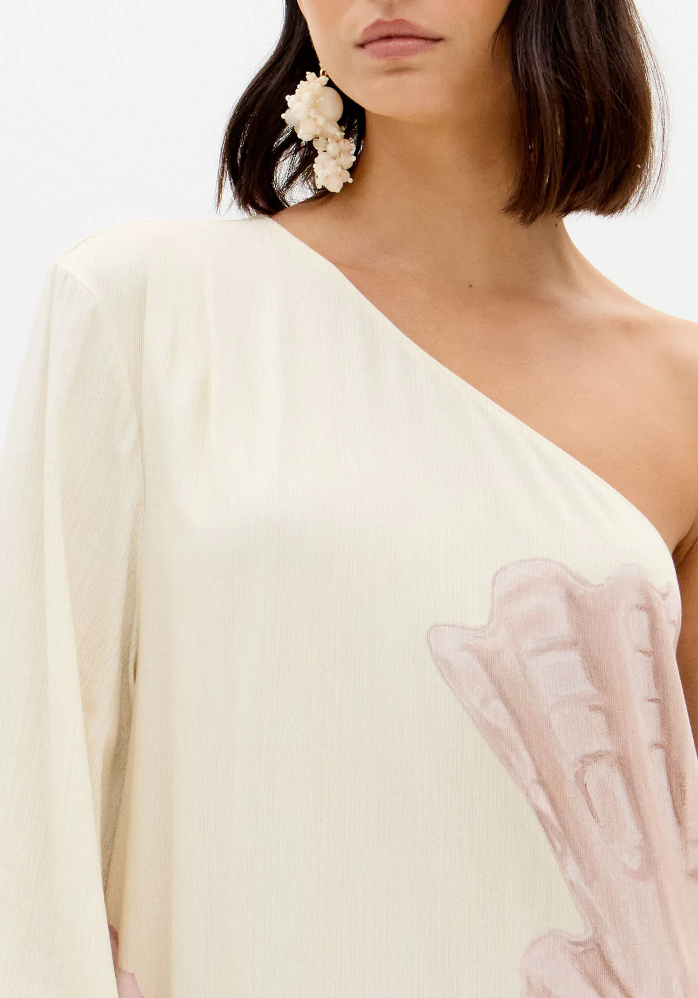 Vestido Manga Única Estampado — foto 3