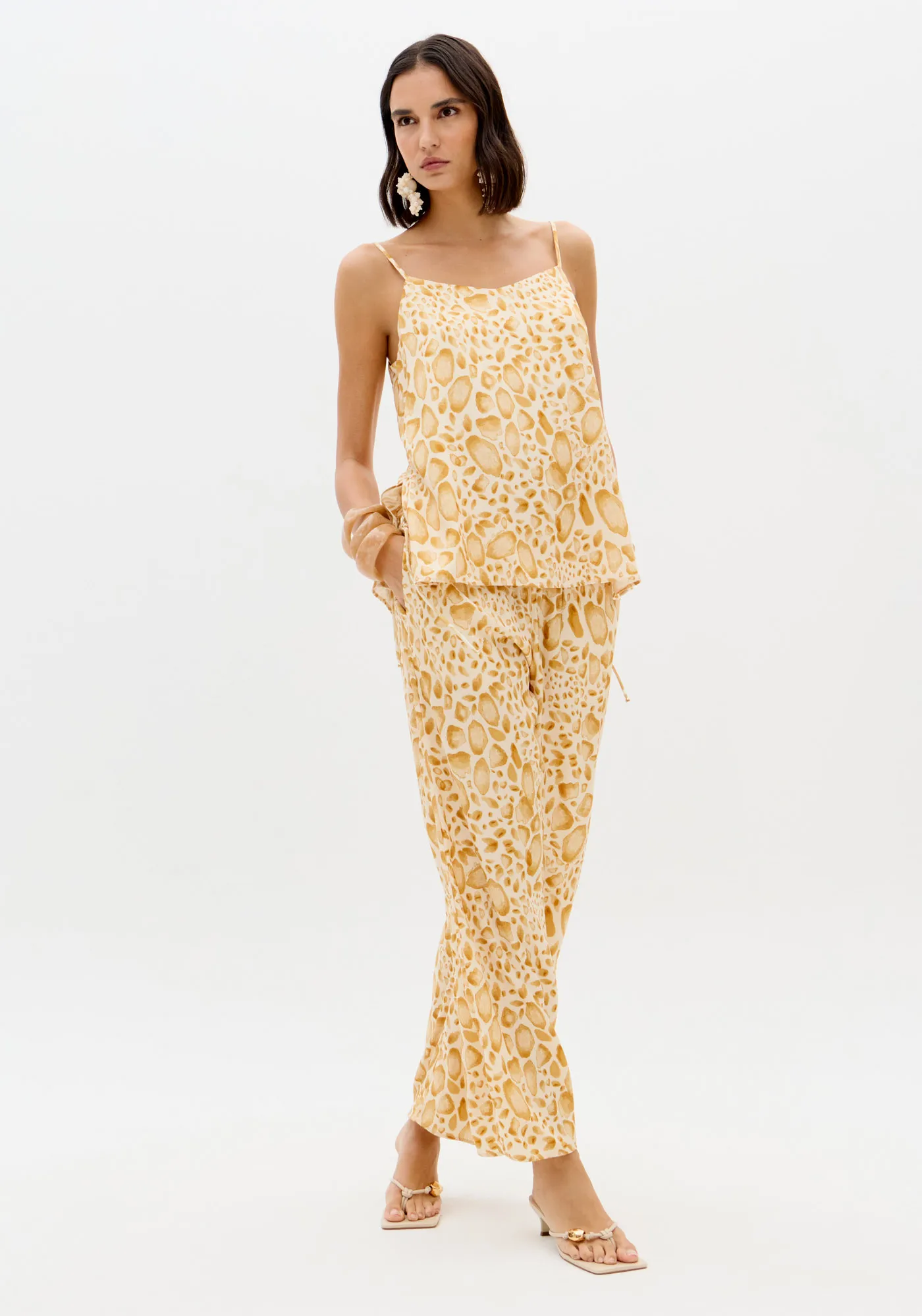 Calça Wide Leg Amarração Cós — foto 3