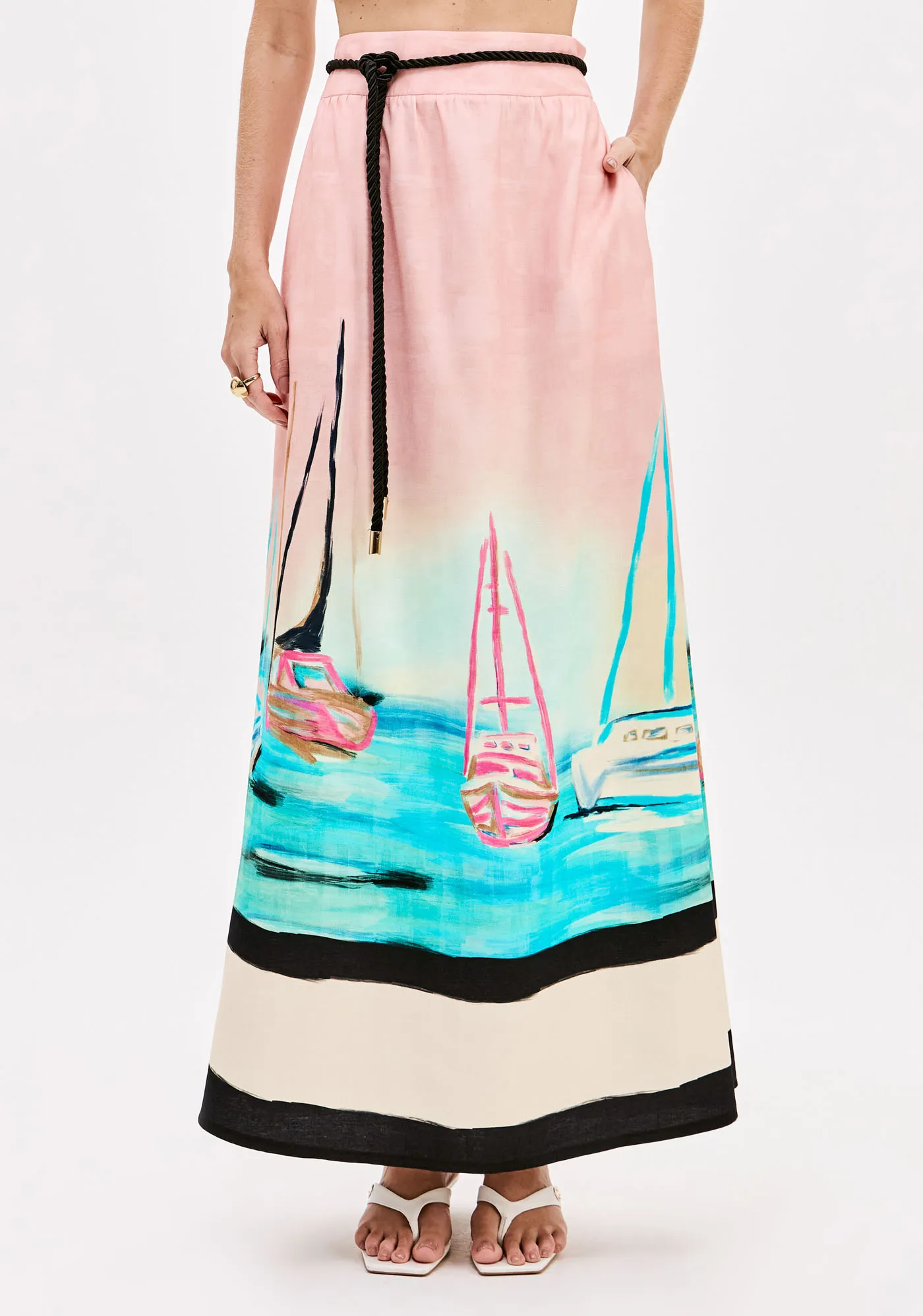Saia Super Midi Evasê Estampada — foto 2