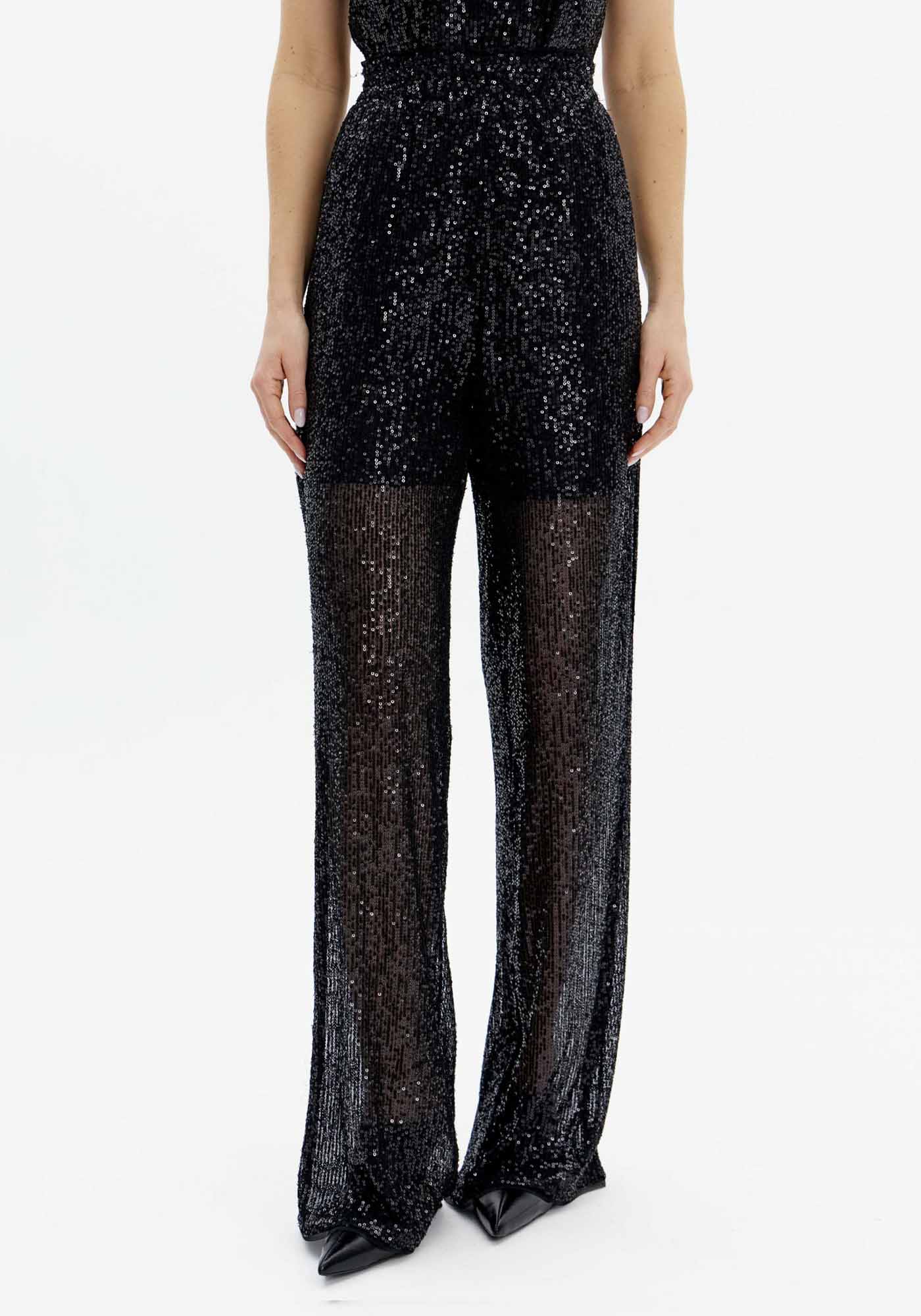 Calça Full Length Cintura Alta Paetês — foto 2