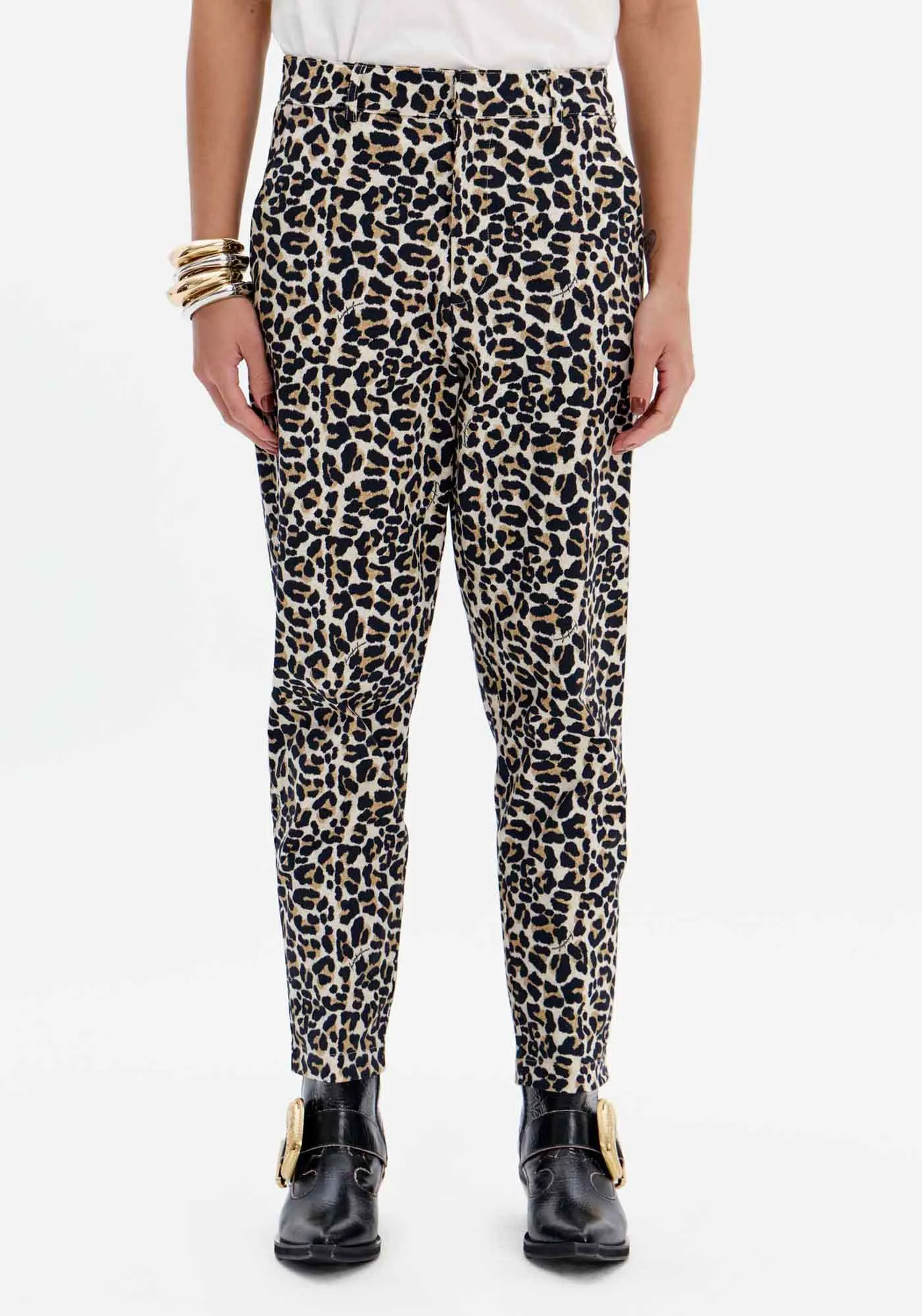 Calça Carrot Estampada Com Cintura Média — foto 2